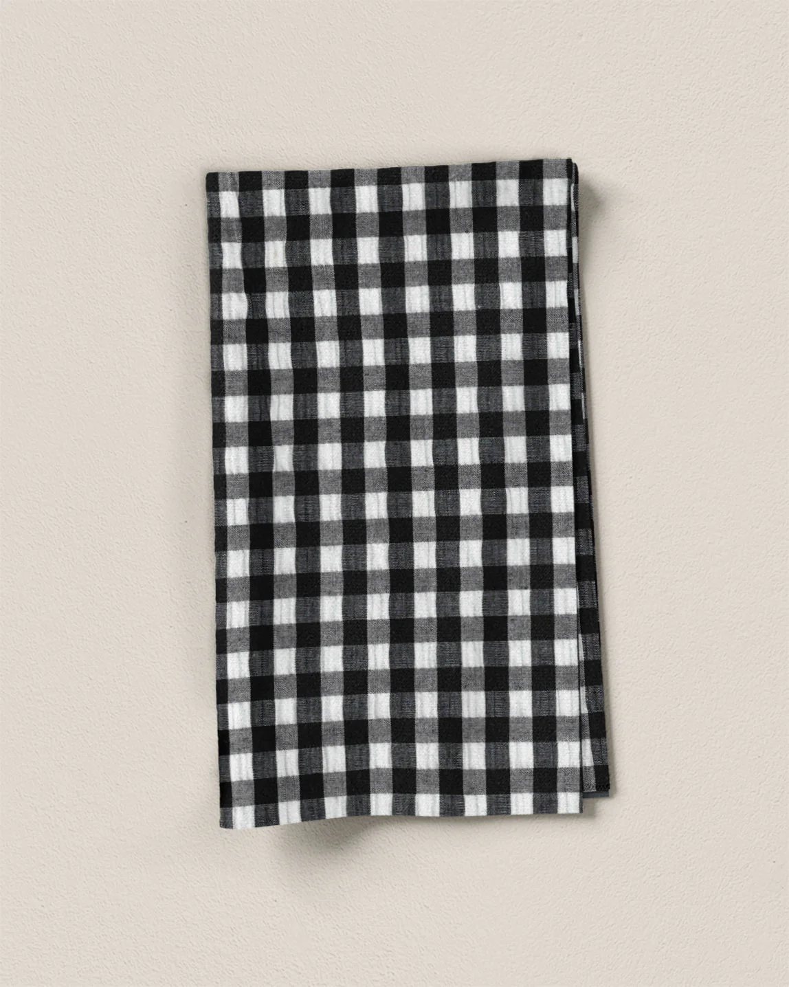 Black Medium Gingham Cotton Seersucker - Image 2