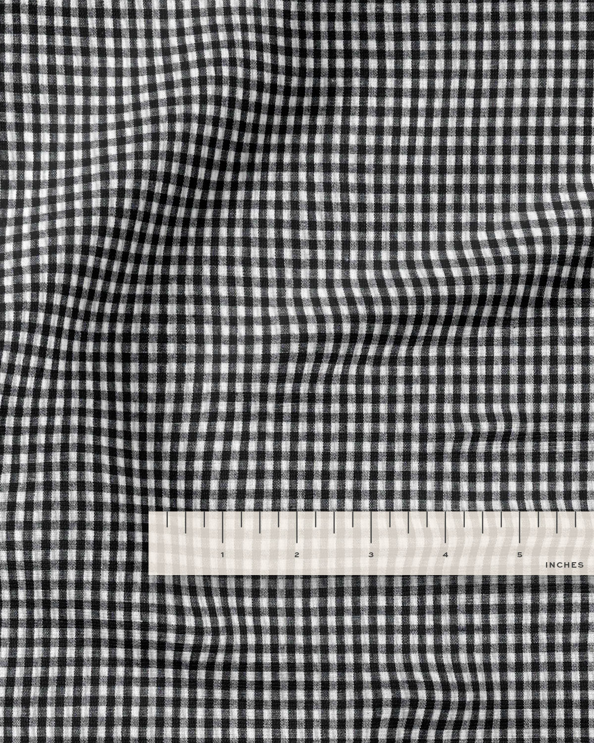 Black Mini Gingham Cotton Seersucker - Image 3