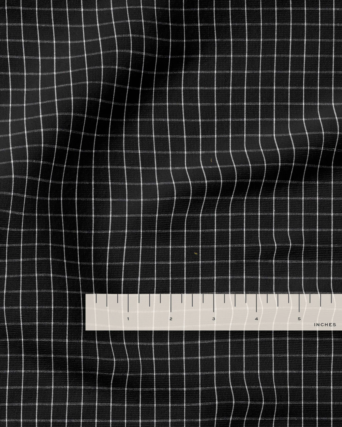 Black Small Grid Cotton Shirting - Image 3