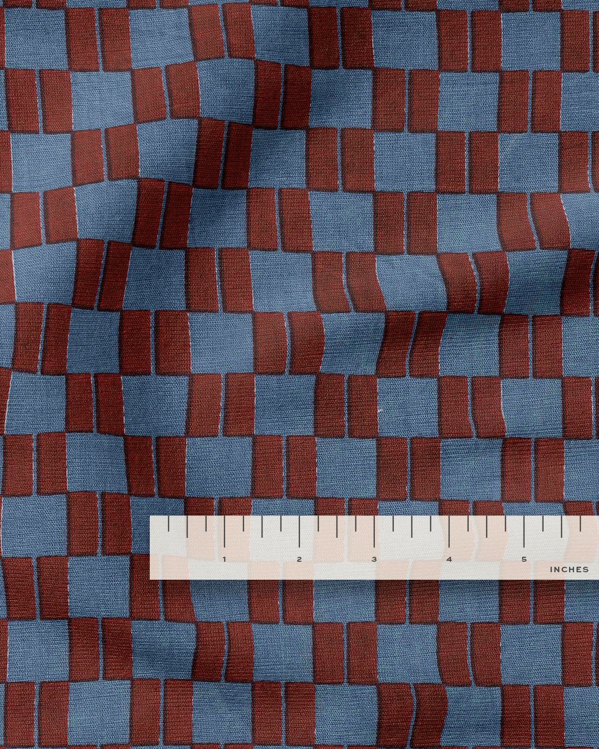 Blue and Sable Macaroon Cotton Linen Screen Print - Image 3