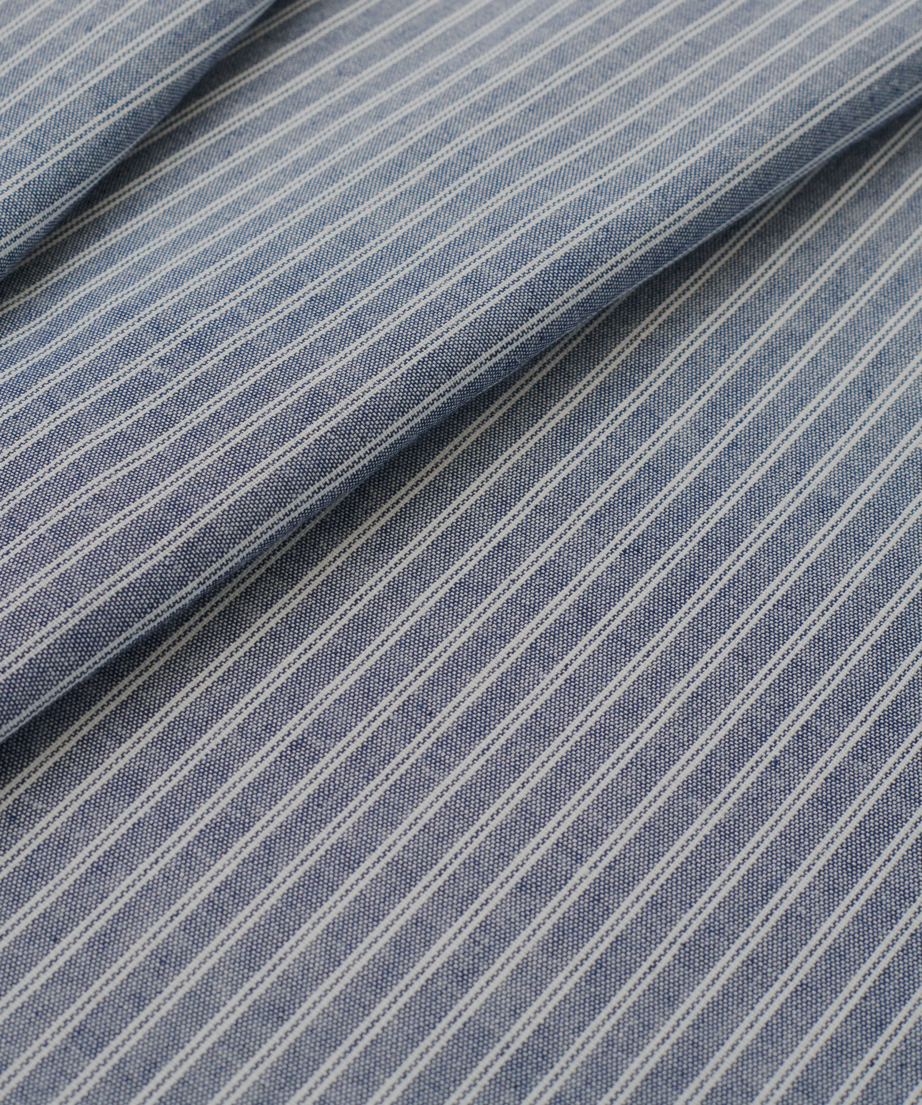 Blue and White Double Stripe Linen Cotton - Image 3