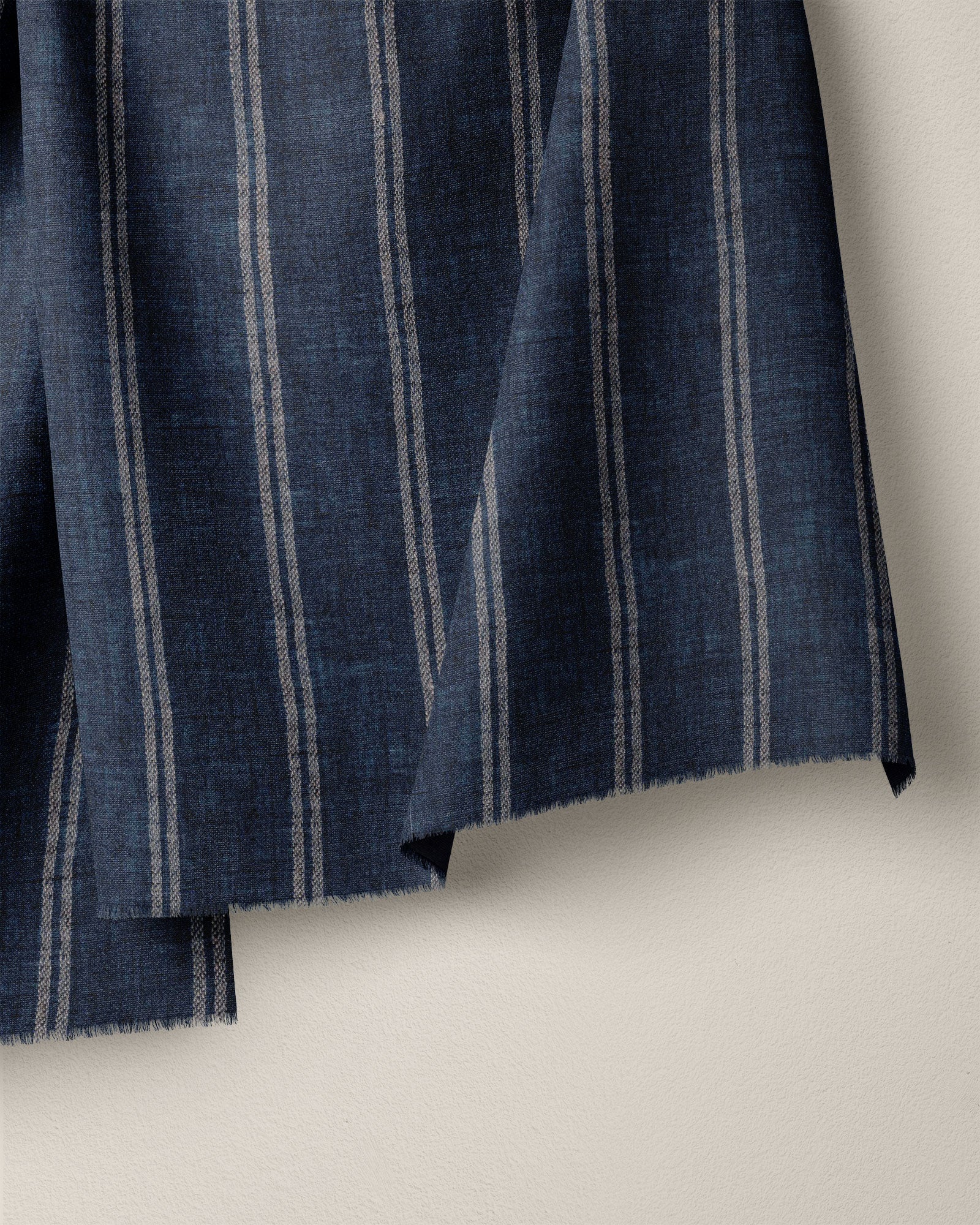 Blue Summit Twin Stripe Washed Linen - Image 2