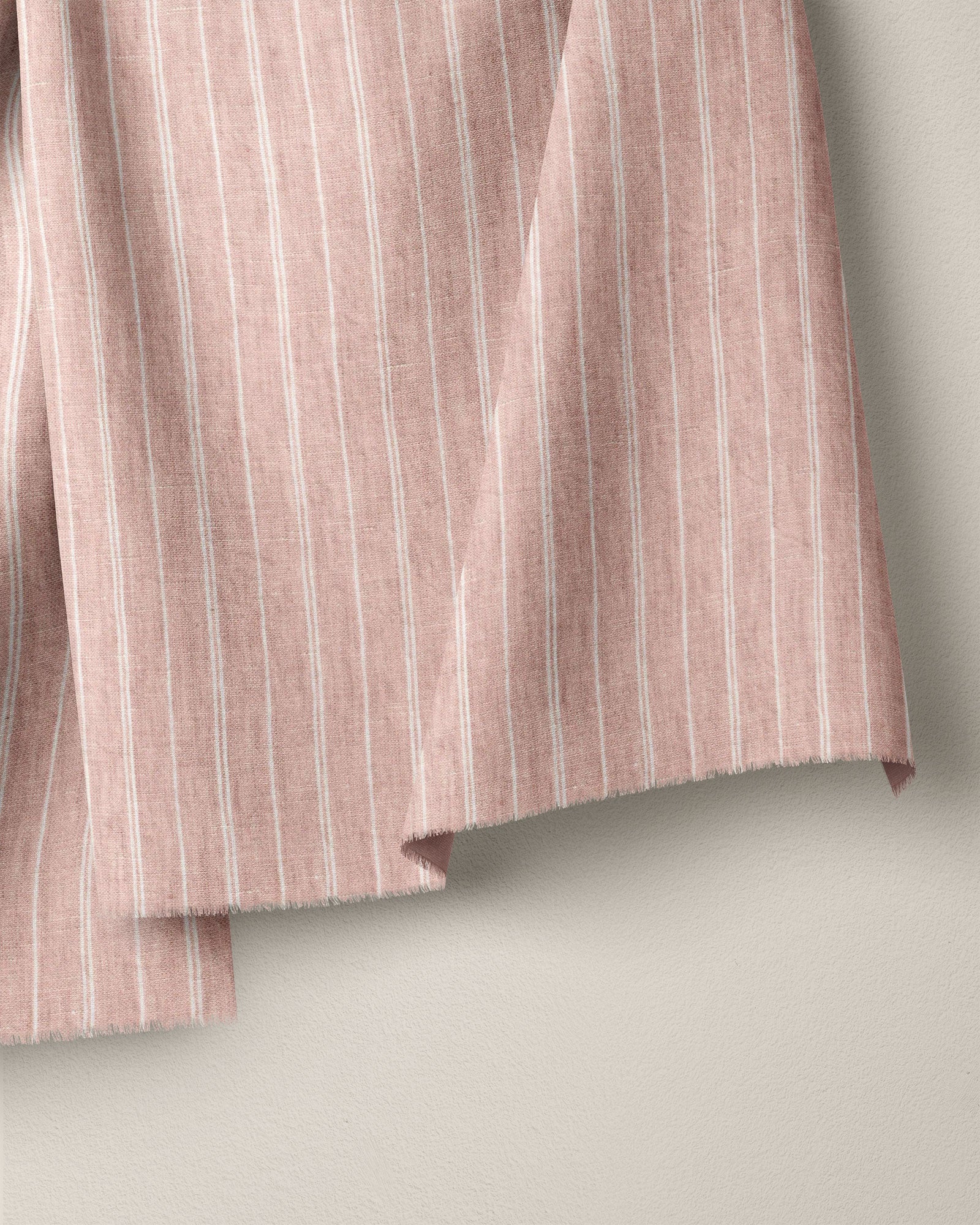Blush Pink Pinstripe Washed Linen - Image 2