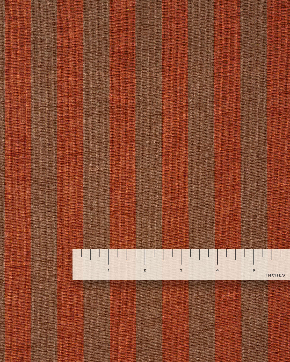 Brown and Copper Cotton Linen Stripe - Image 3