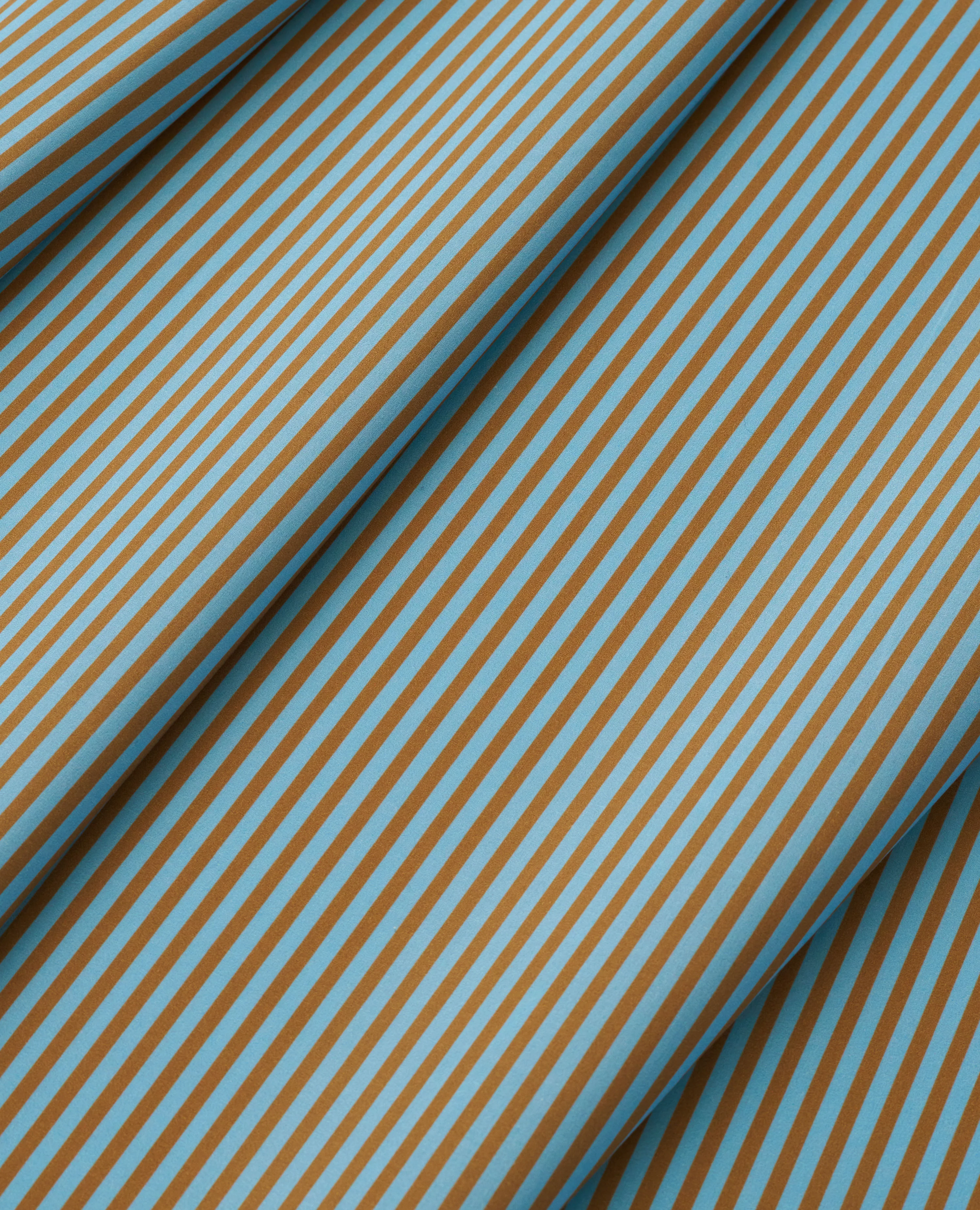 Brown and Sky Thin Stripe Smooth Cotton Poplin - Image 2