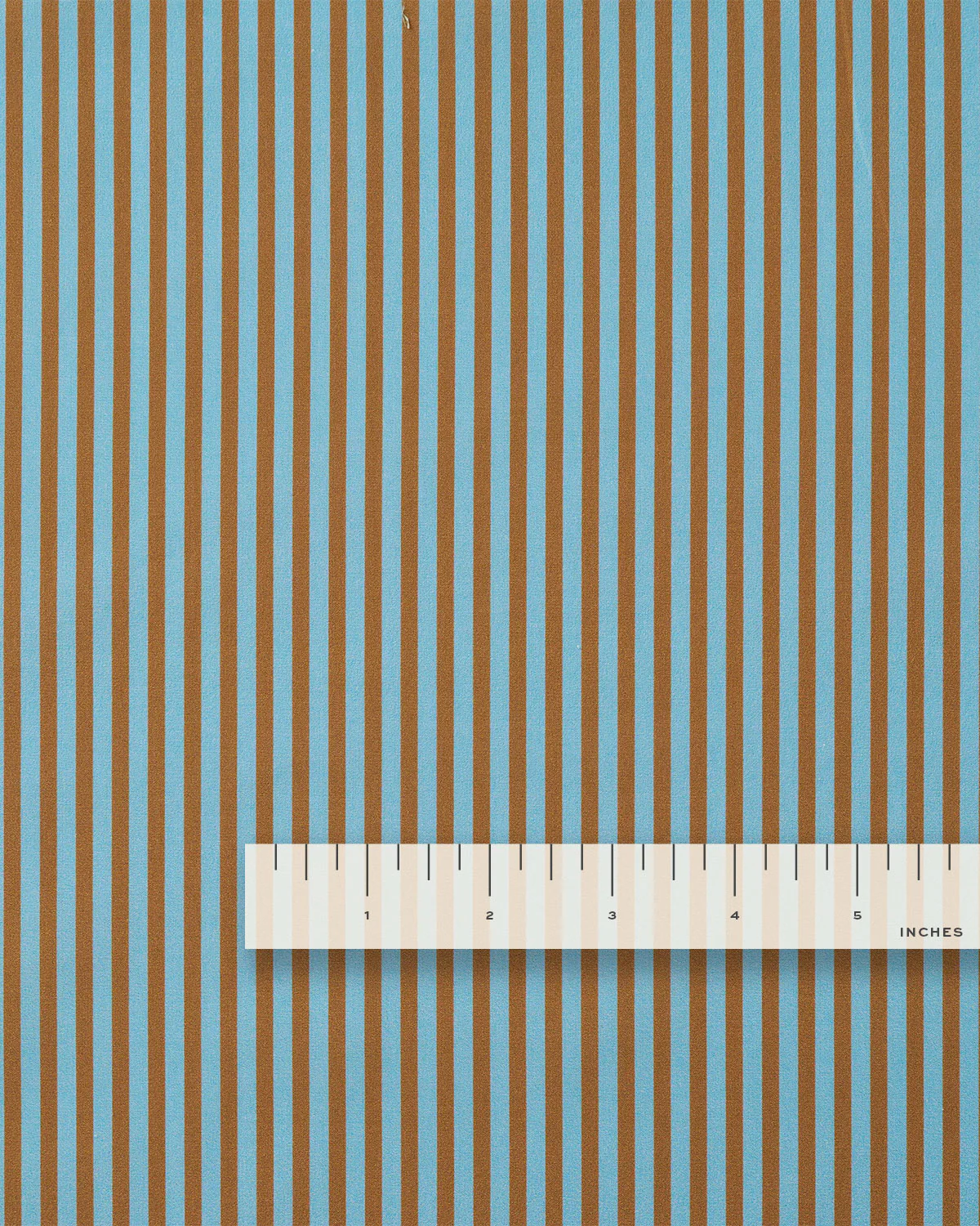 Brown and Sky Thin Stripe Smooth Cotton Poplin - Image 3