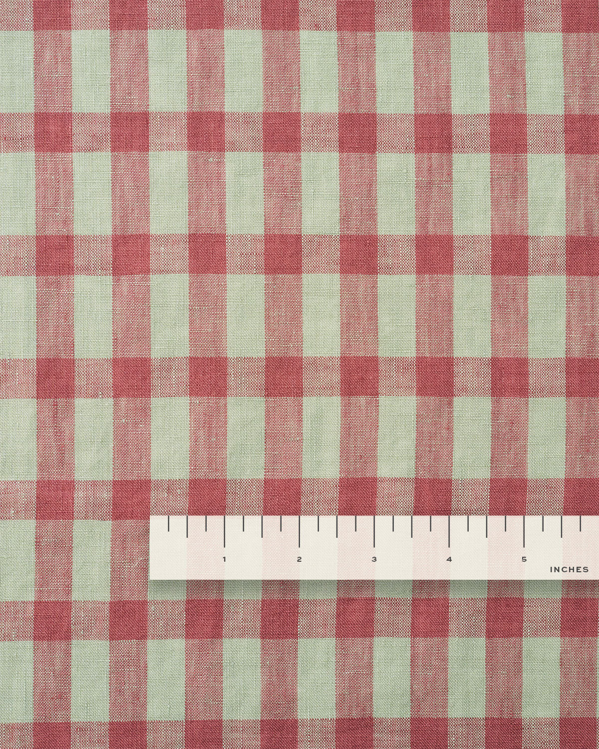 Cardamom Leaf Elongated Gingham Washed Linen - Image 3