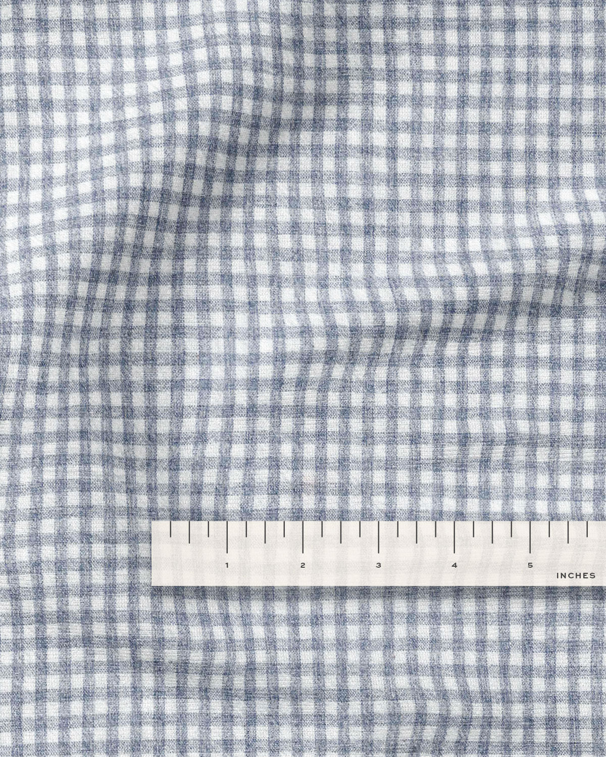 Cast Blue Little Gingham Stonewash Cotton Linen - Image 3
