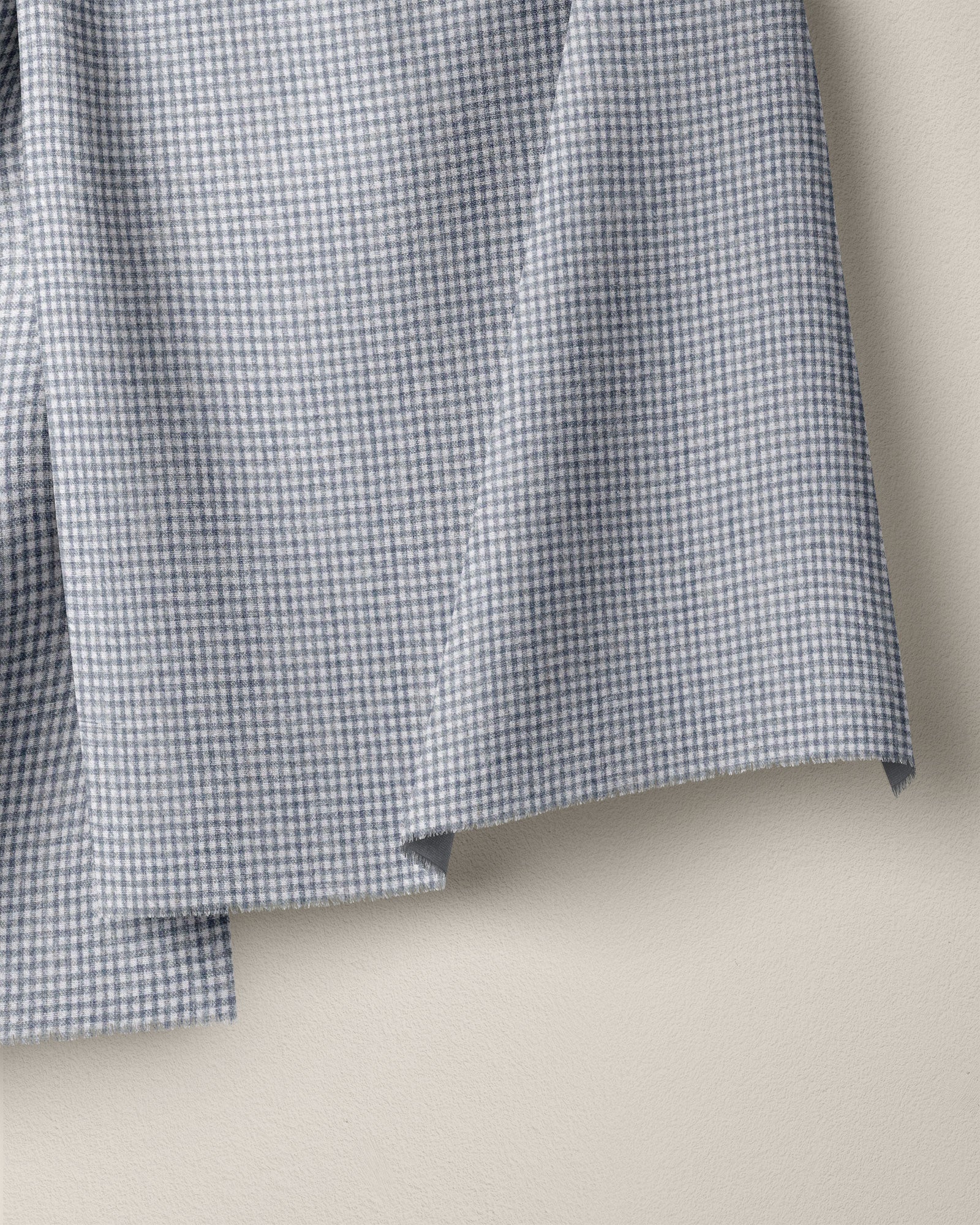 Cast Blue Tiny Gingham Stonewash Cotton Linen