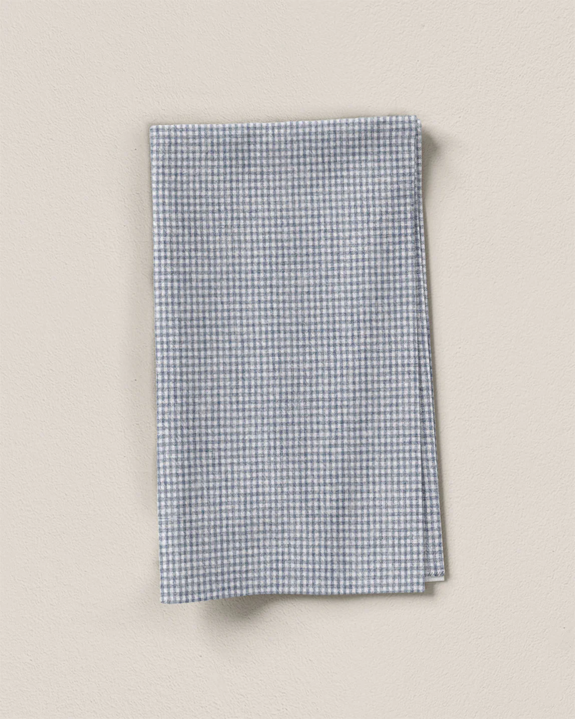 Cast Blue Tiny Gingham Stonewash Cotton Linen - Image 3