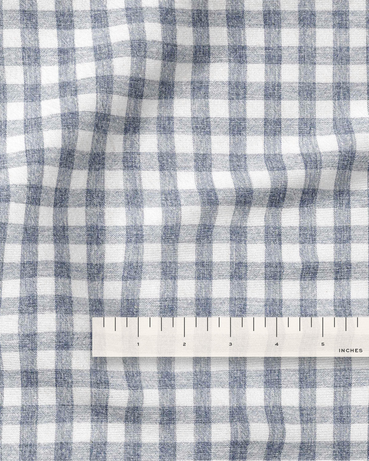 Cast Blue Medium Gingham Stonewash Cotton Linen - Image 3
