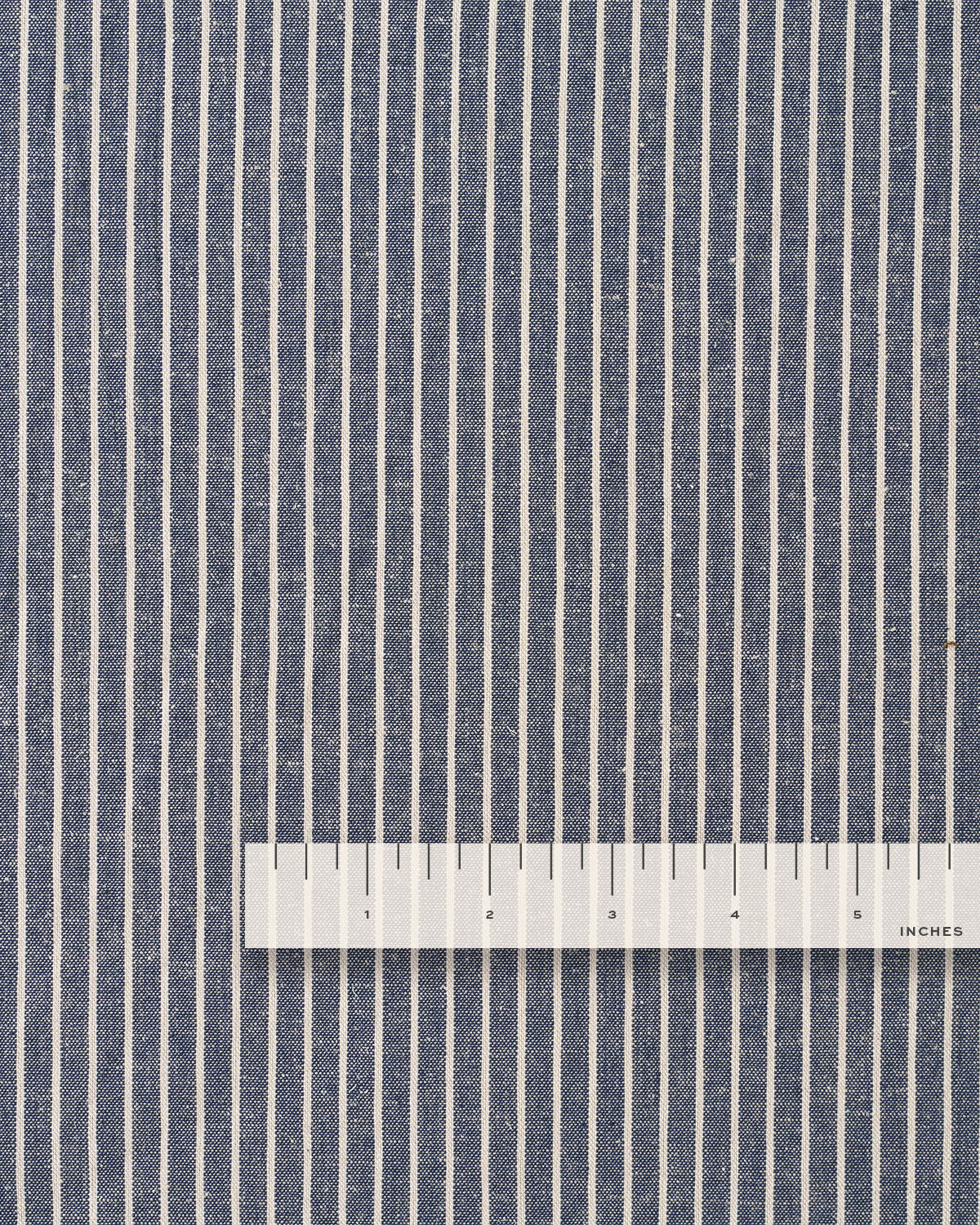 Charcoal Blue and Tan Stripe Linen Cotton - Image 3