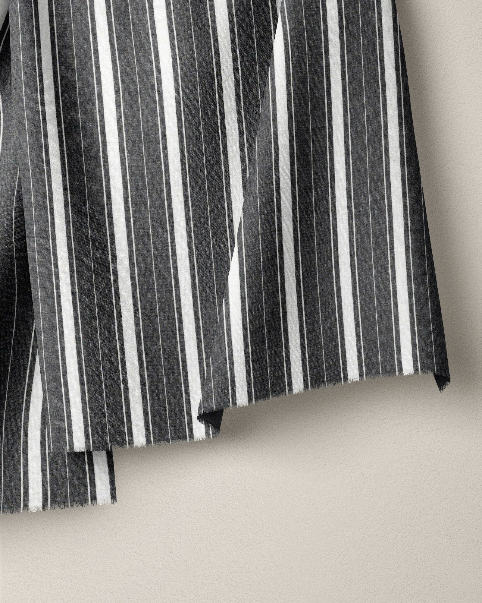 Charcoal Fun Stripe Washed Cotton - Image 2