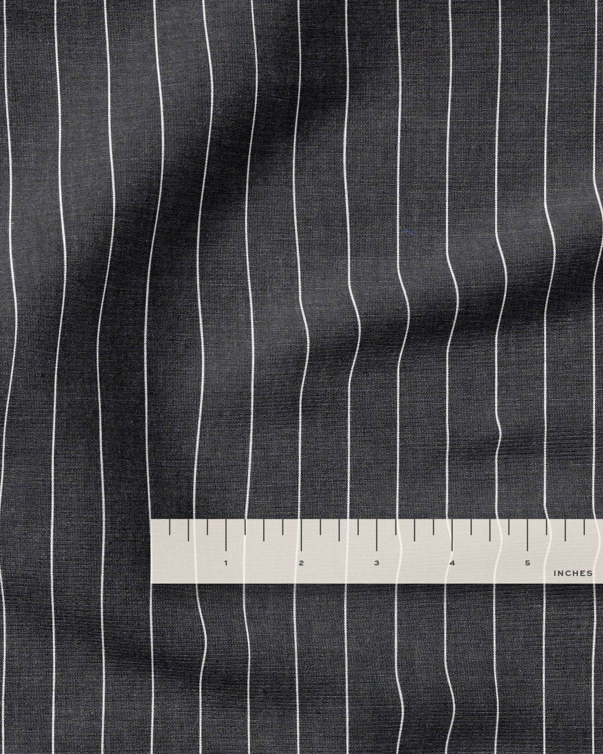 Charcoal Wide Pinstripe Cotton Shirting - Image 3