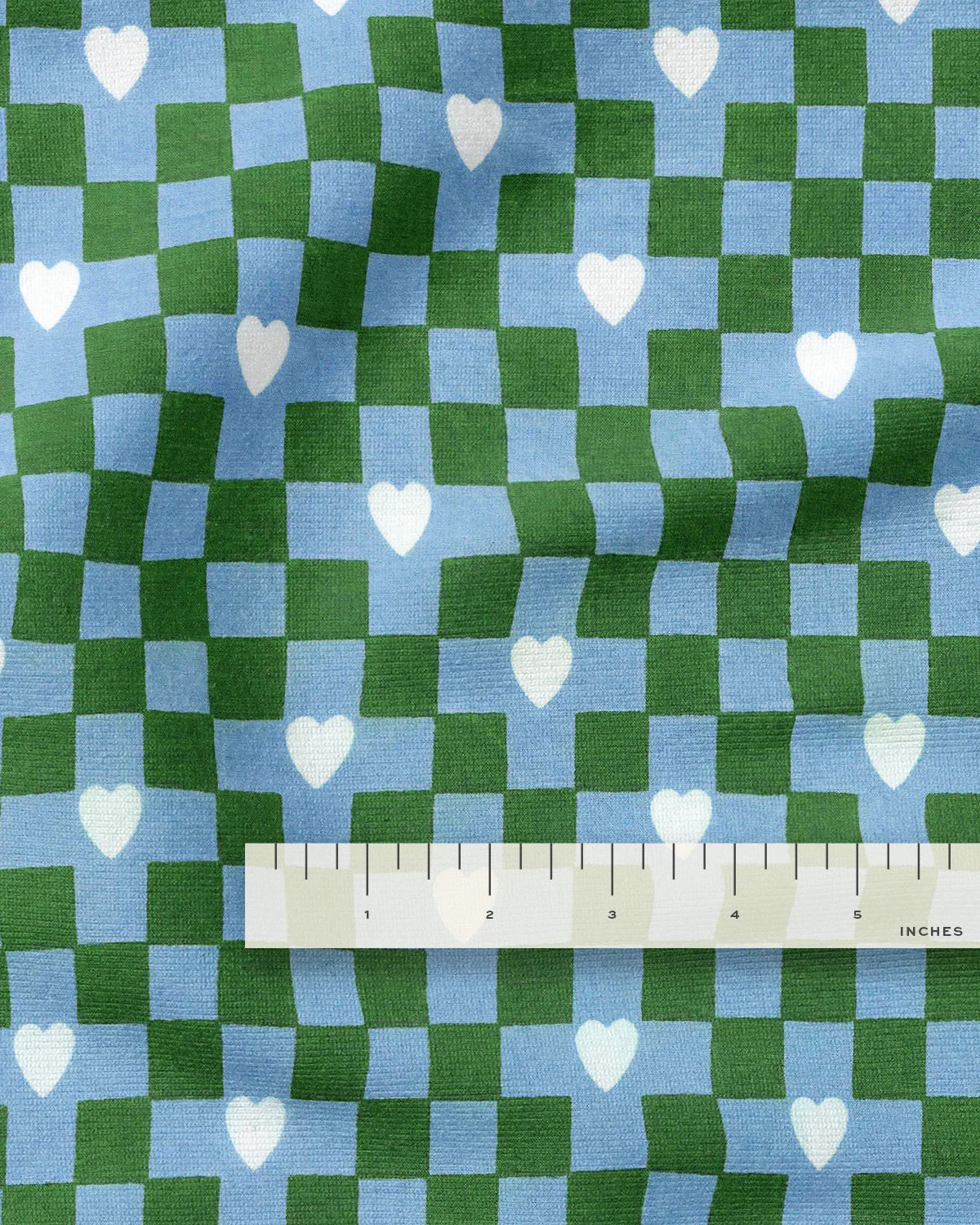 Checkered Hearts Screen Print Organic Cotton - Image 3