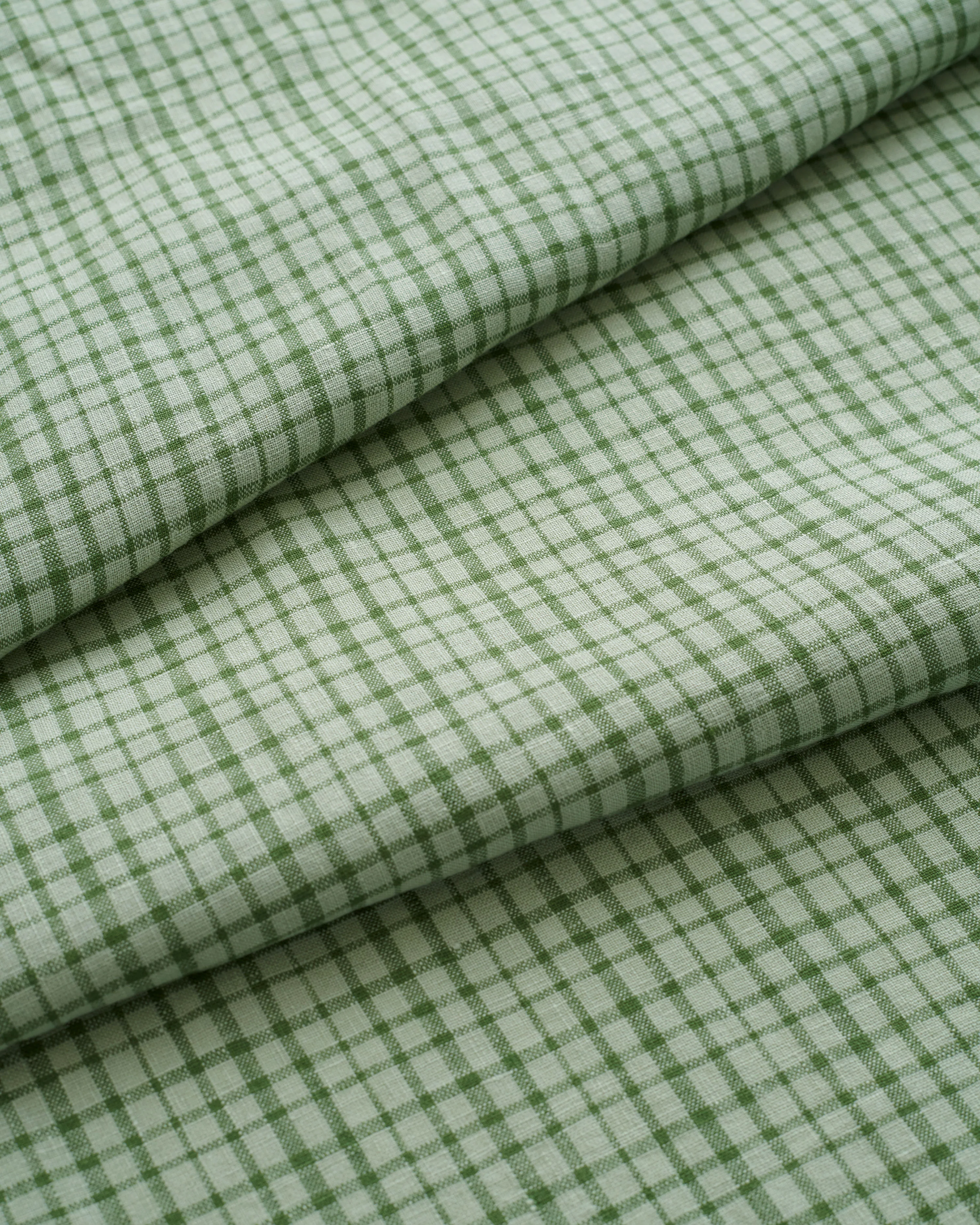Chive Basket Check Washed Linen - Image 3