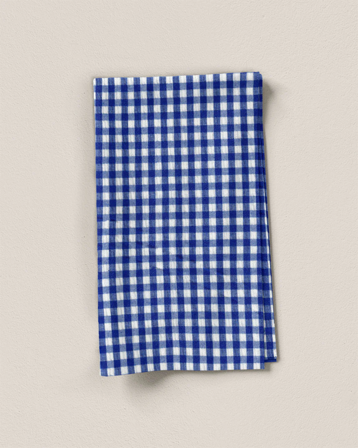 Cobalt Blue Small Gingham Cotton Seersucker - Image 2
