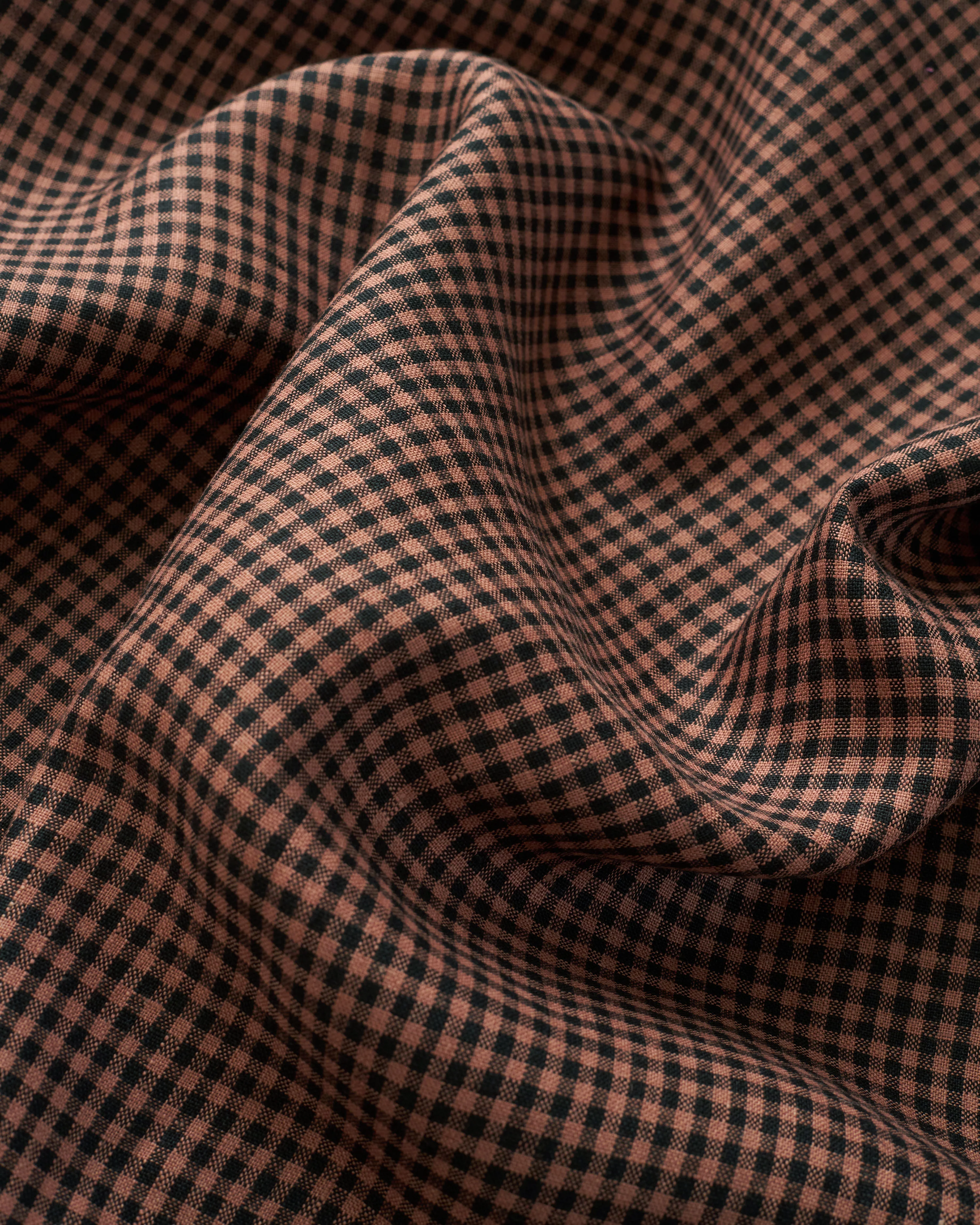 Cocoa Nib Micro Gingham Washed Linen - Image 2
