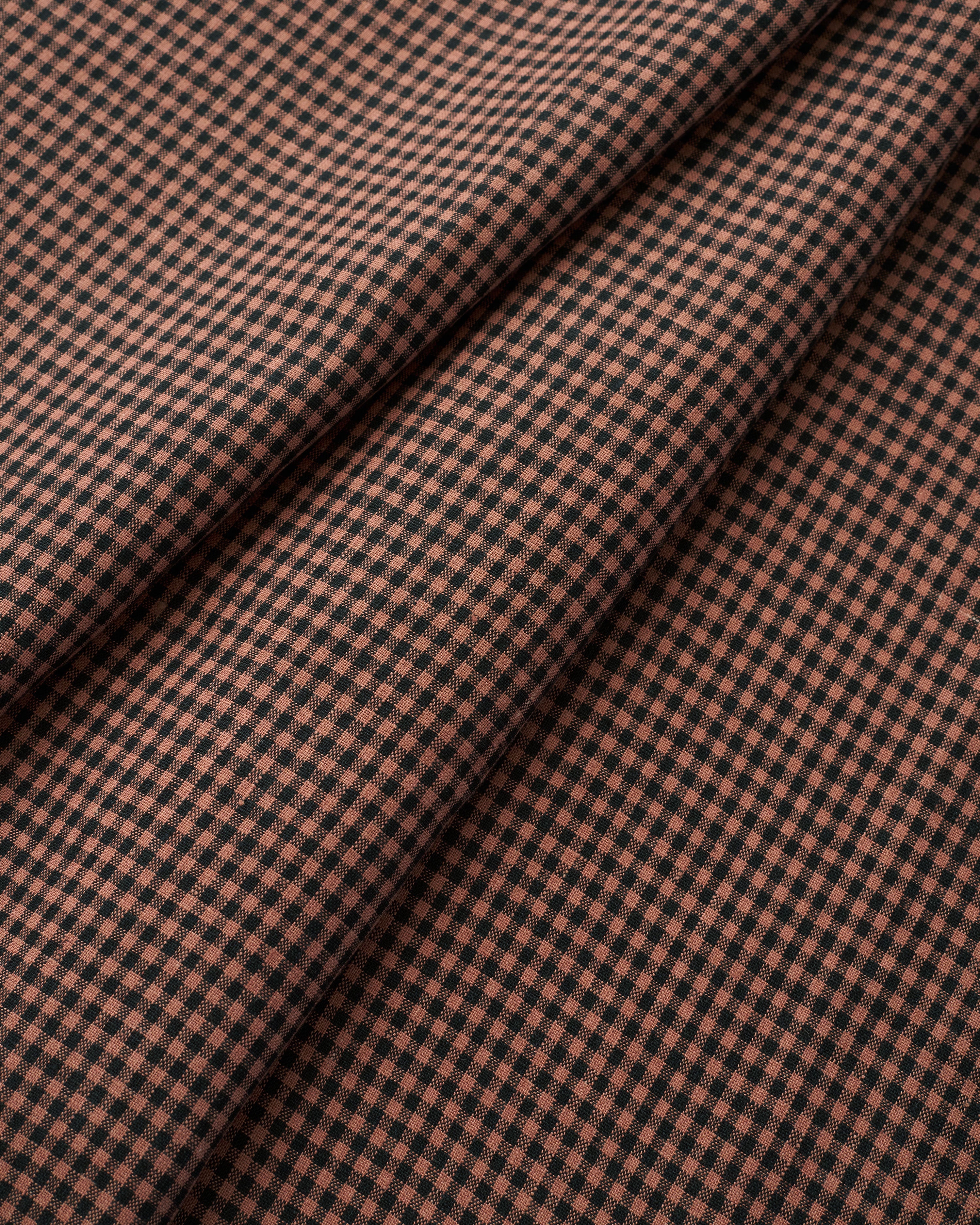 Cocoa Nib Micro Gingham Washed Linen - Image 3