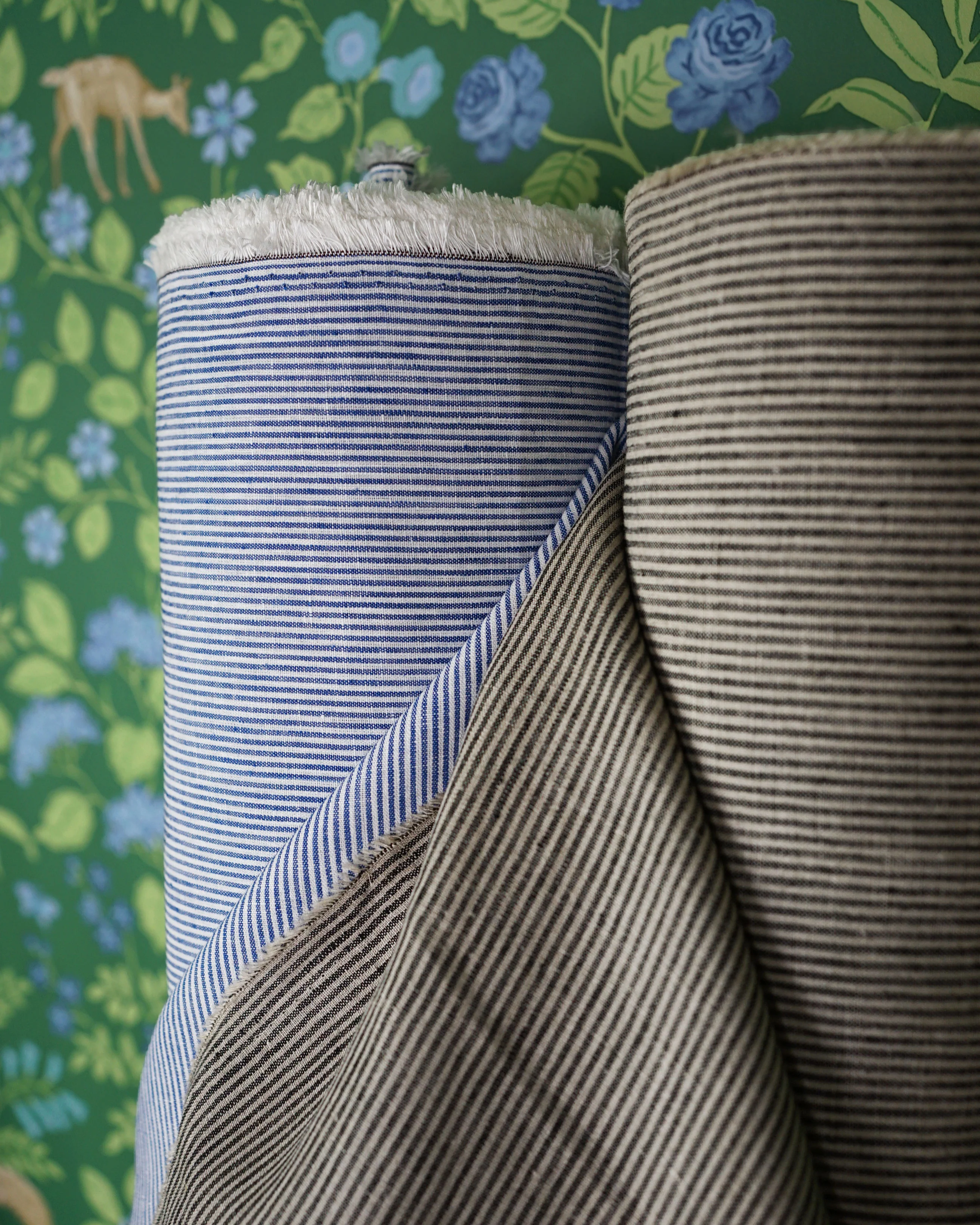 Blue Railroad Stripe Linen - Image 4