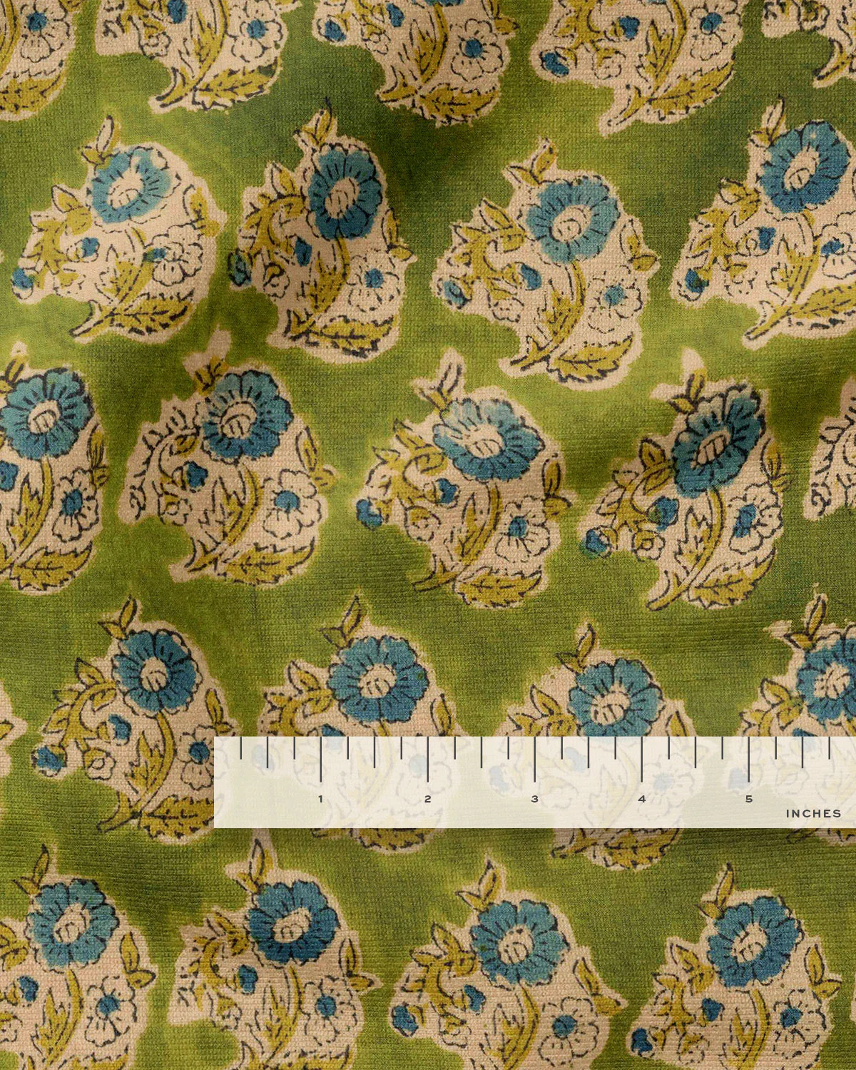 Bluebell and Apple Bloom Block Print Cotton - Image 3
