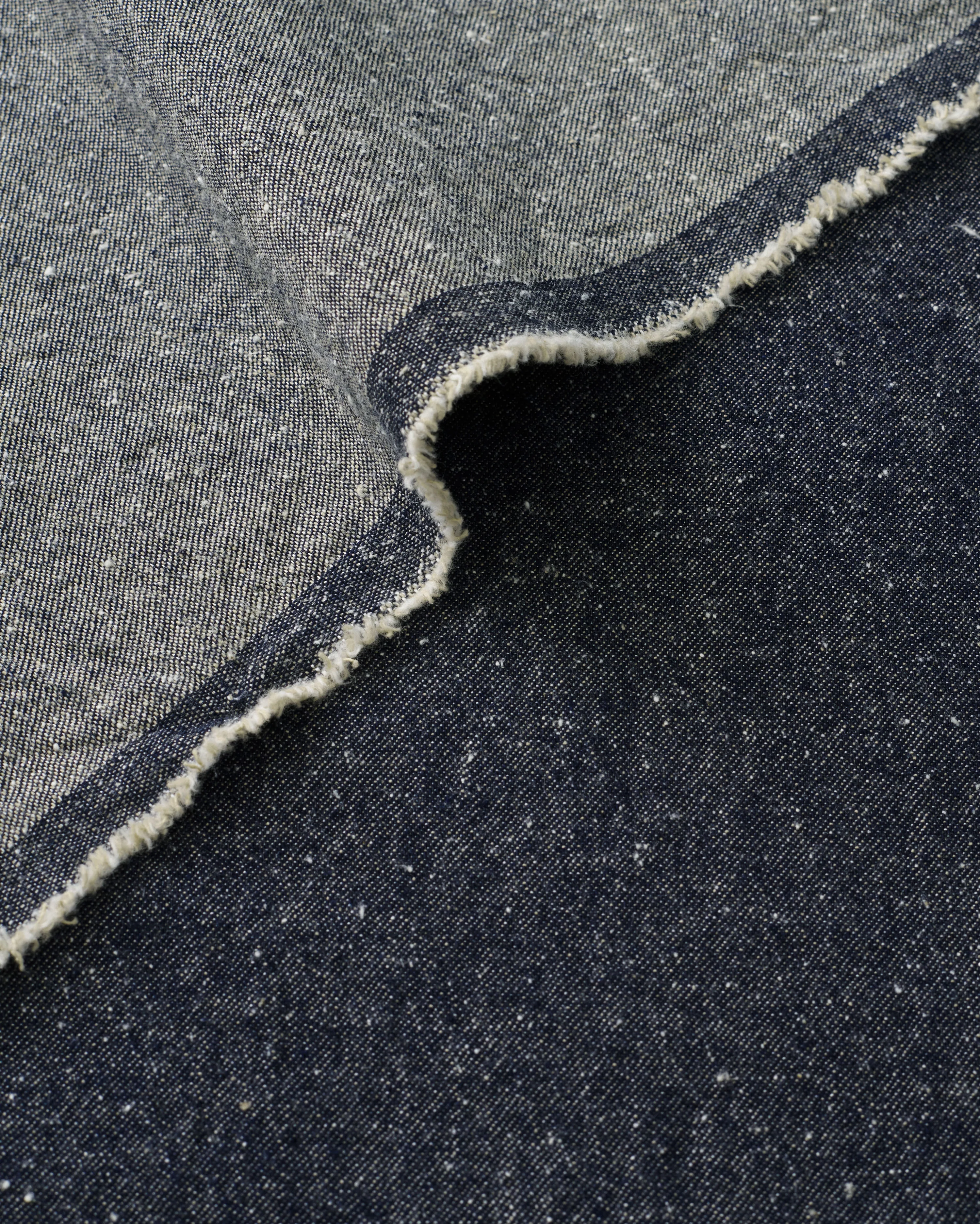 Dark Blue Cotton Neps Fleck Denim - Image 3