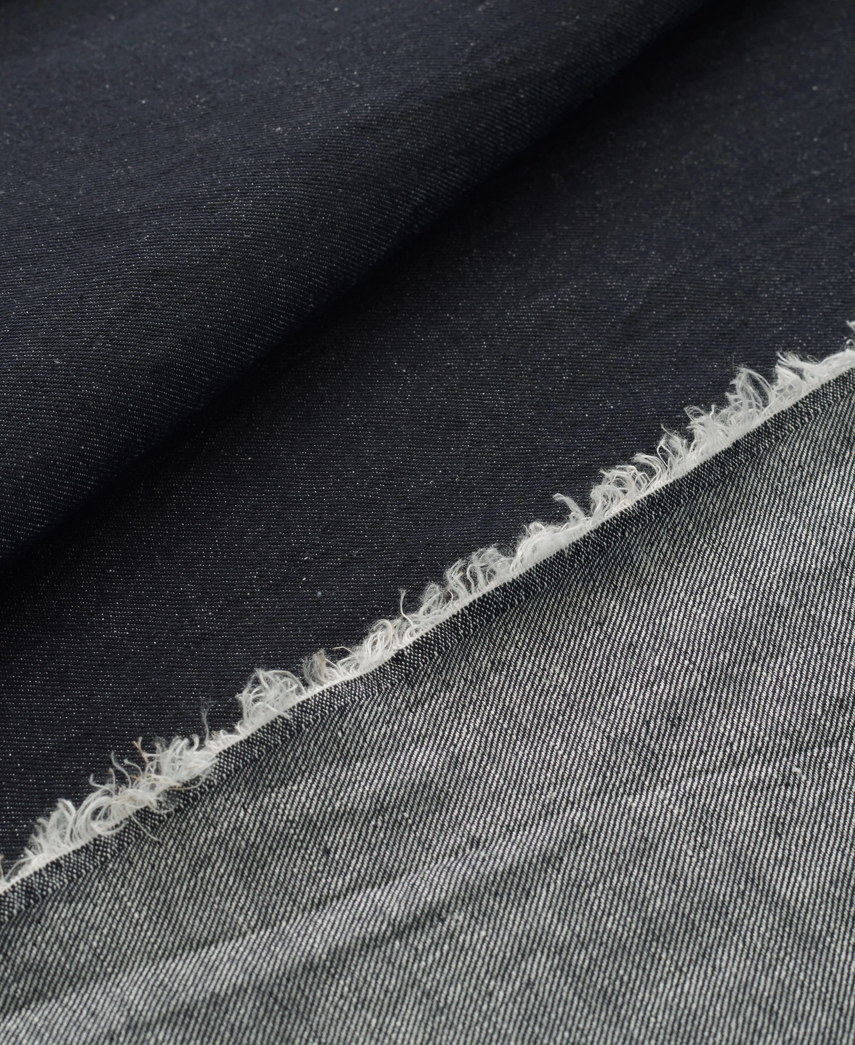 Dark Blue Lightweight Hemp Cotton Denim - Image 2