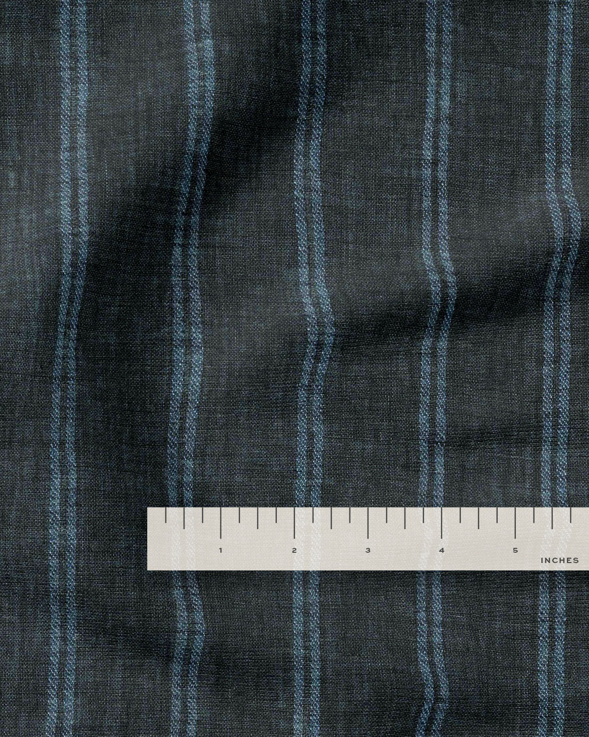 Deep Sea Twin Stripe Washed Linen - Image 3