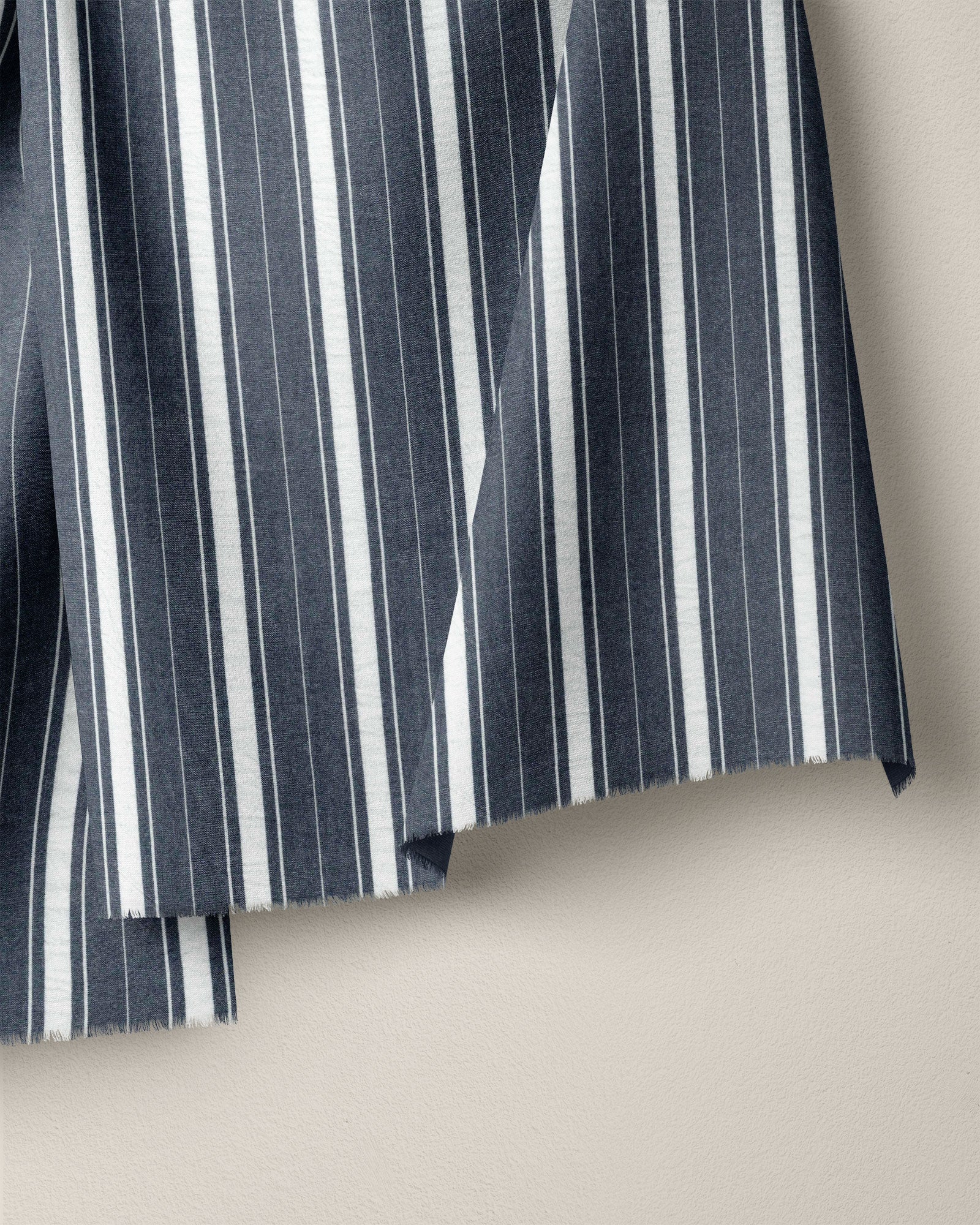 Denim Blue Fun Stripe Washed Cotton - Image 2