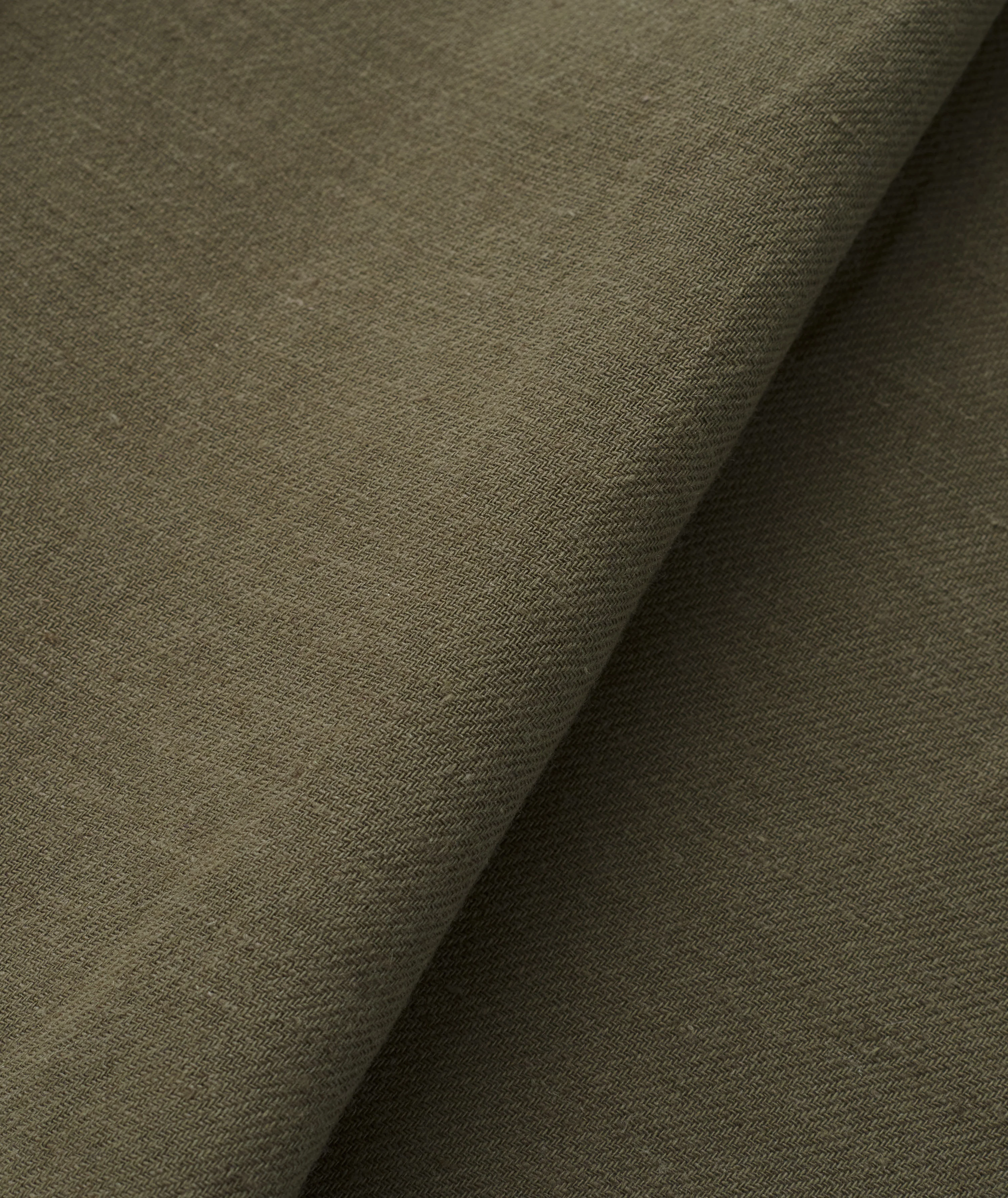 Dried Olive Cotton Linen Twill - Image 2