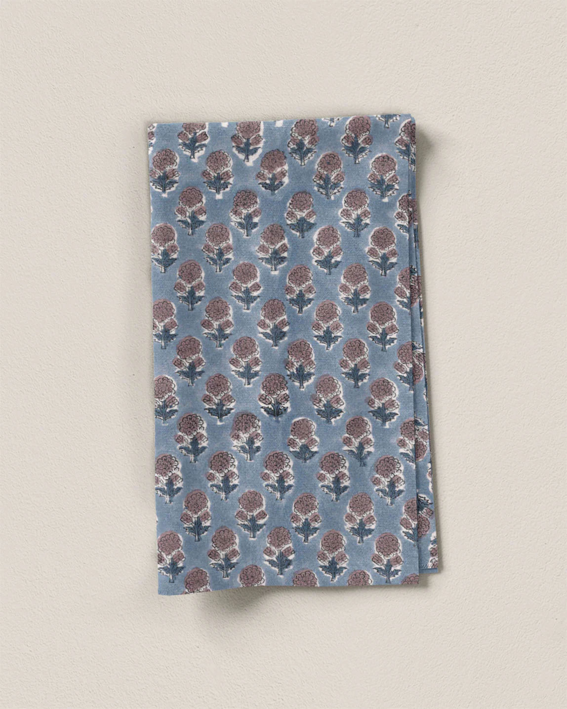Dusty Iris Bloom Block Print Cotton