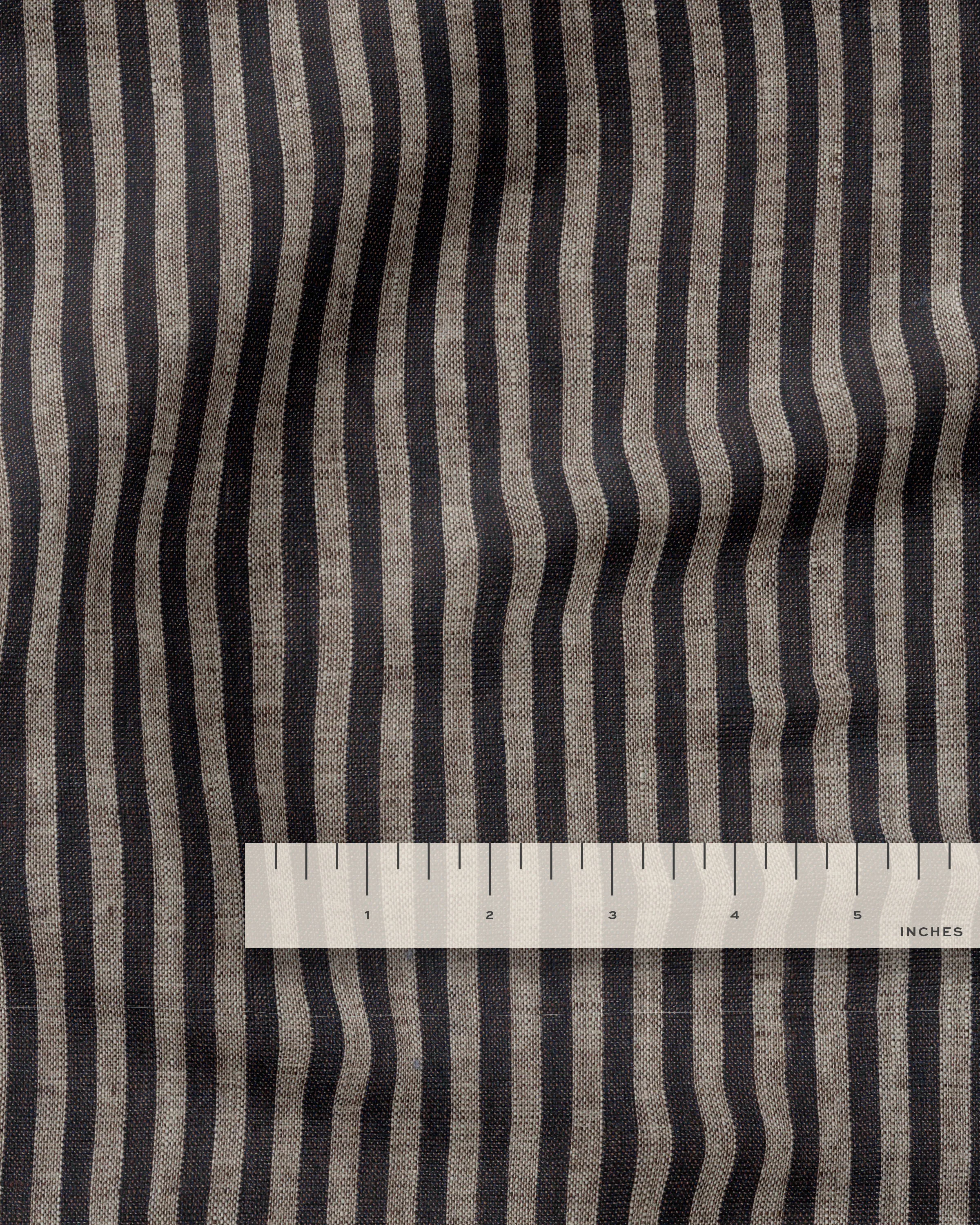 Espresso Candy Stripe Washed Linen - Image 3