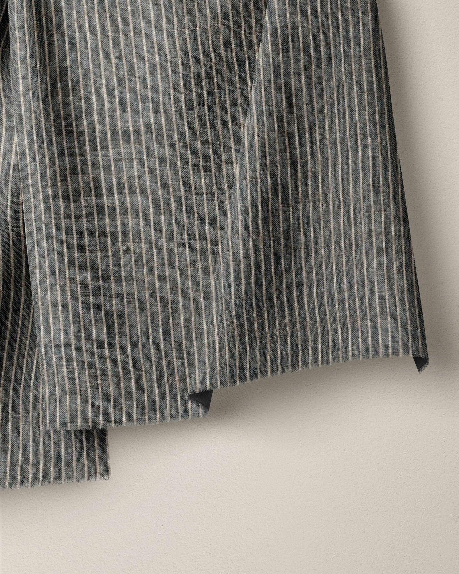 Evening Slate Pencil Stripe Linen - Image 2