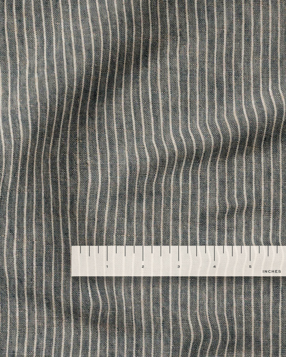 Evening Slate Pencil Stripe Linen - Image 3