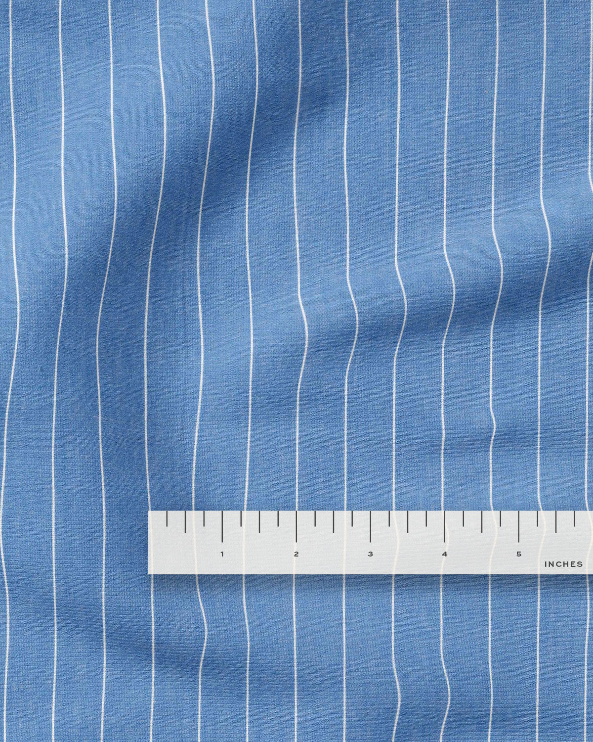 Everyday Blue Wide Pinstripe Cotton Shirting - Image 3