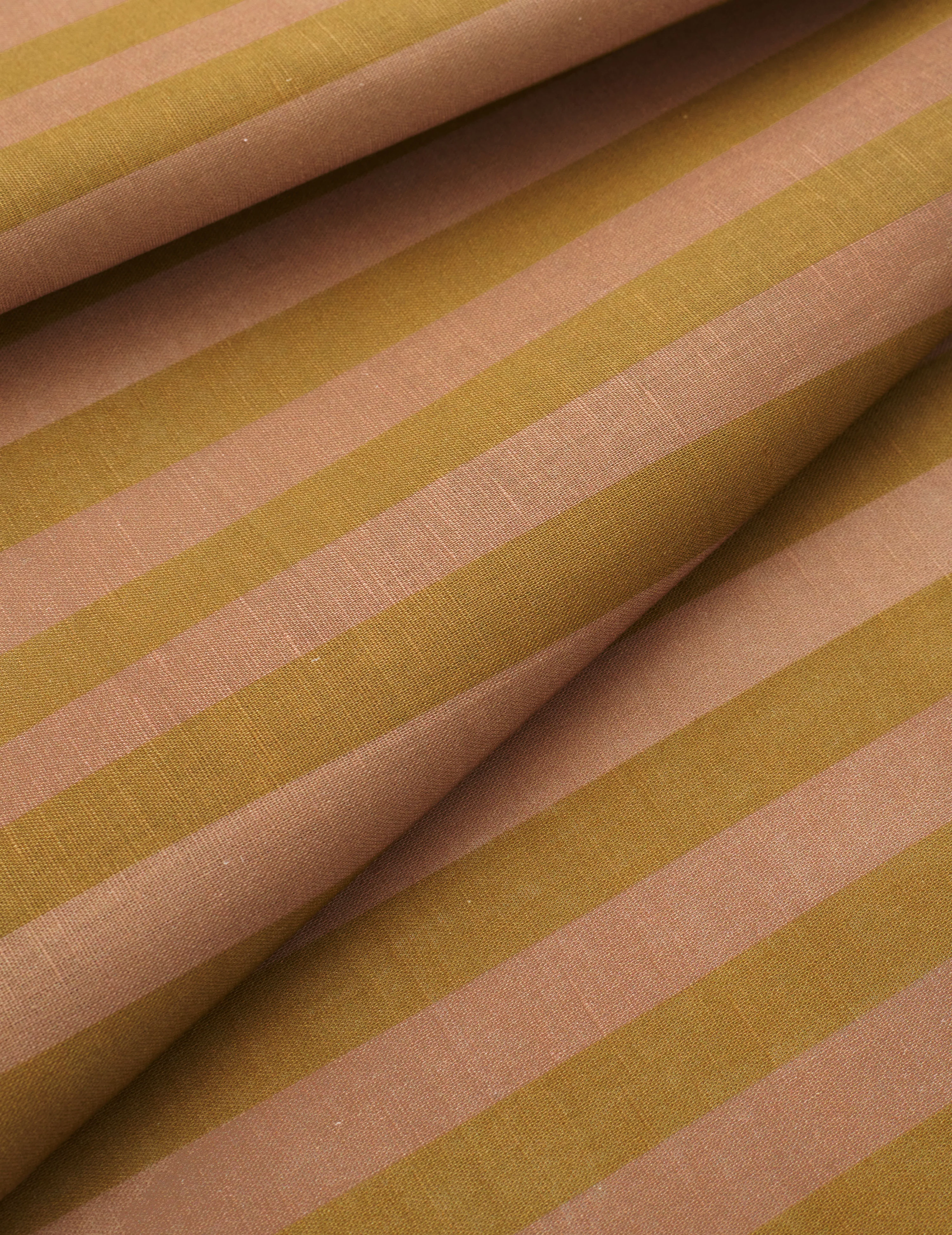 Gold and Fawn Cotton Linen Stripe - Image 2