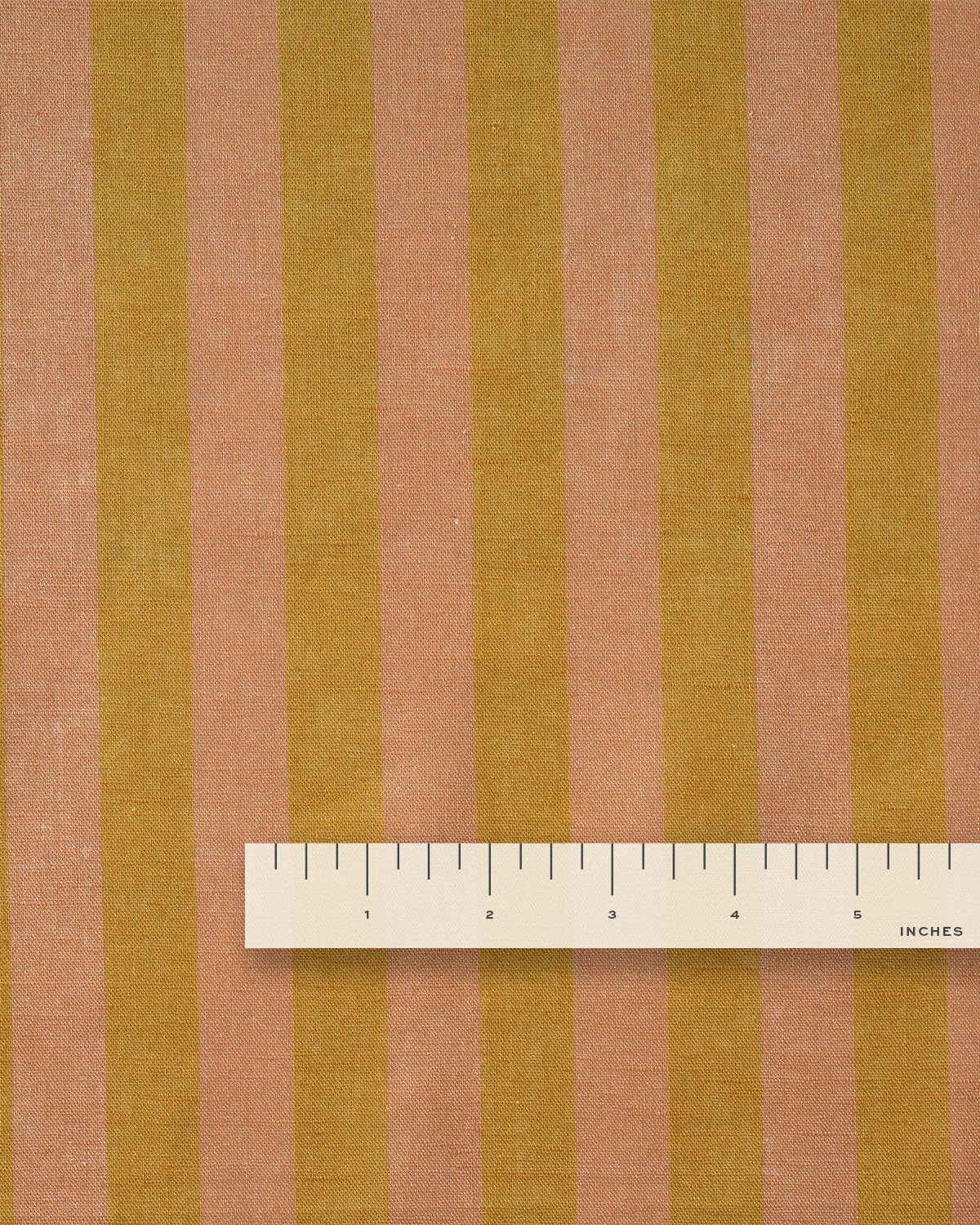Gold and Fawn Cotton Linen Stripe - Image 3