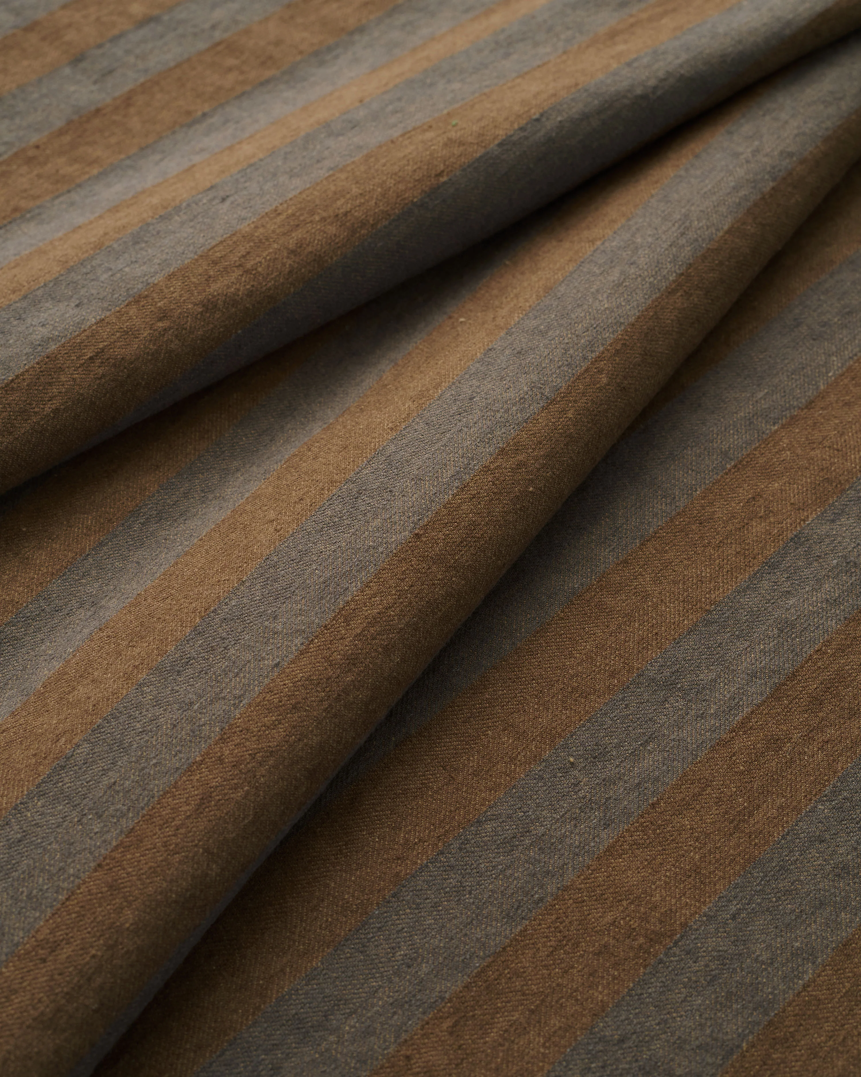 Golden Gray Stripe Linen Cotton Denim - Image 2