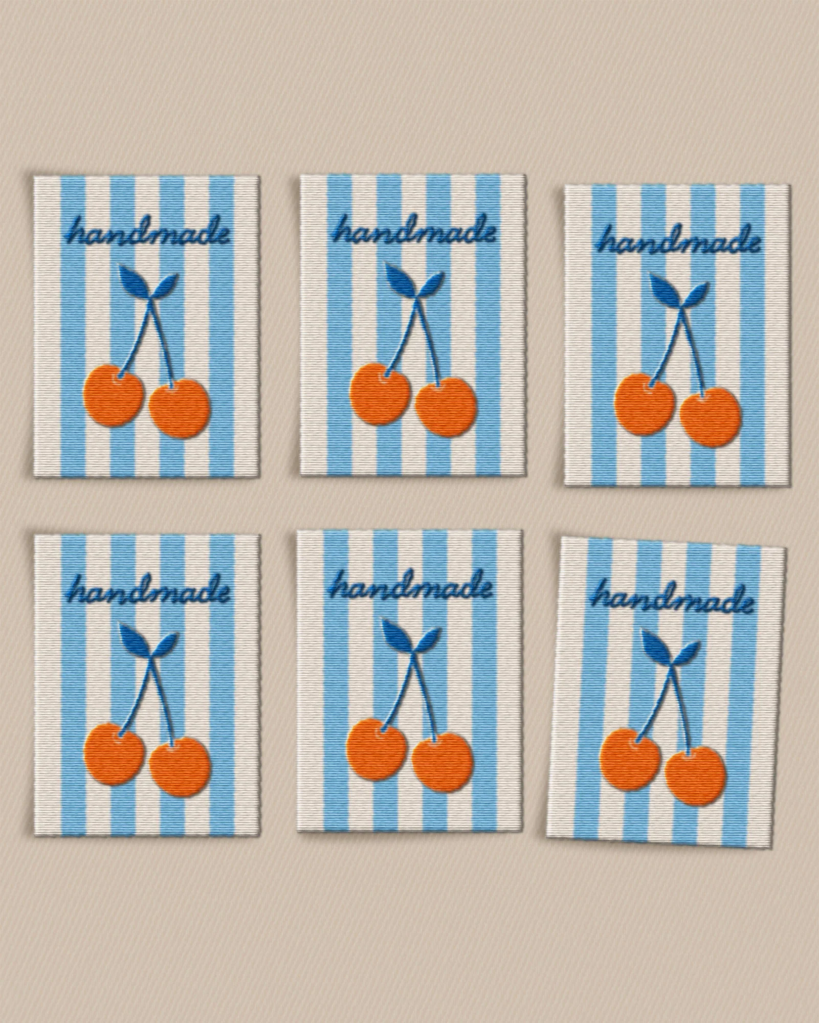 Handmade Cherry Large Garment Labels - Image 2