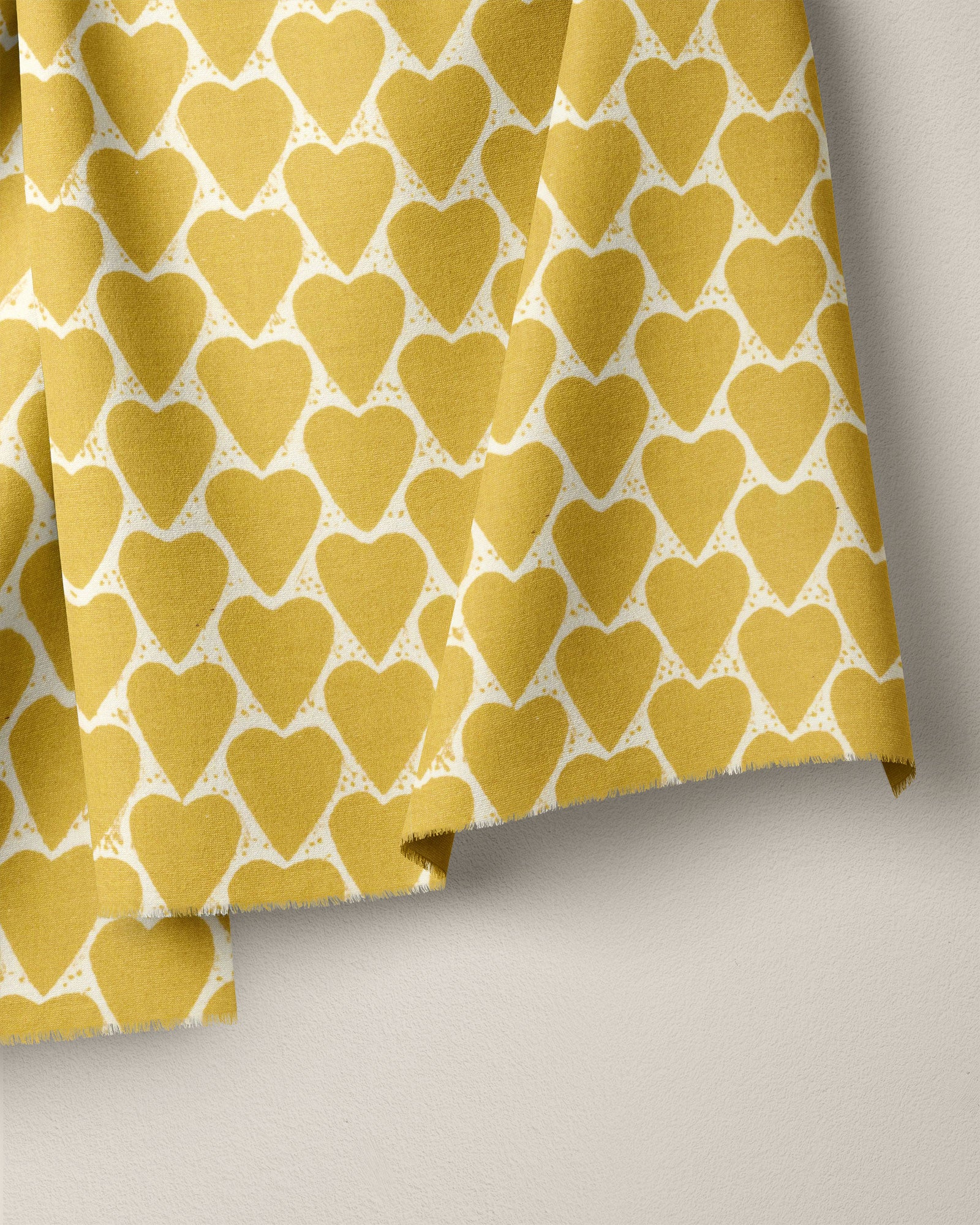 Lemon Drop Heart Block Print Cotton - Image 2