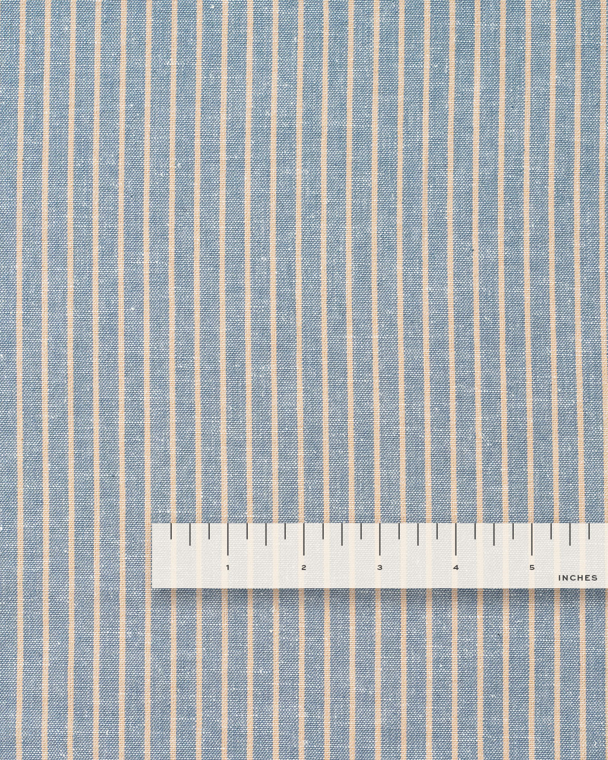 Light Blue and Tan Stripe Linen Cotton - Image 3