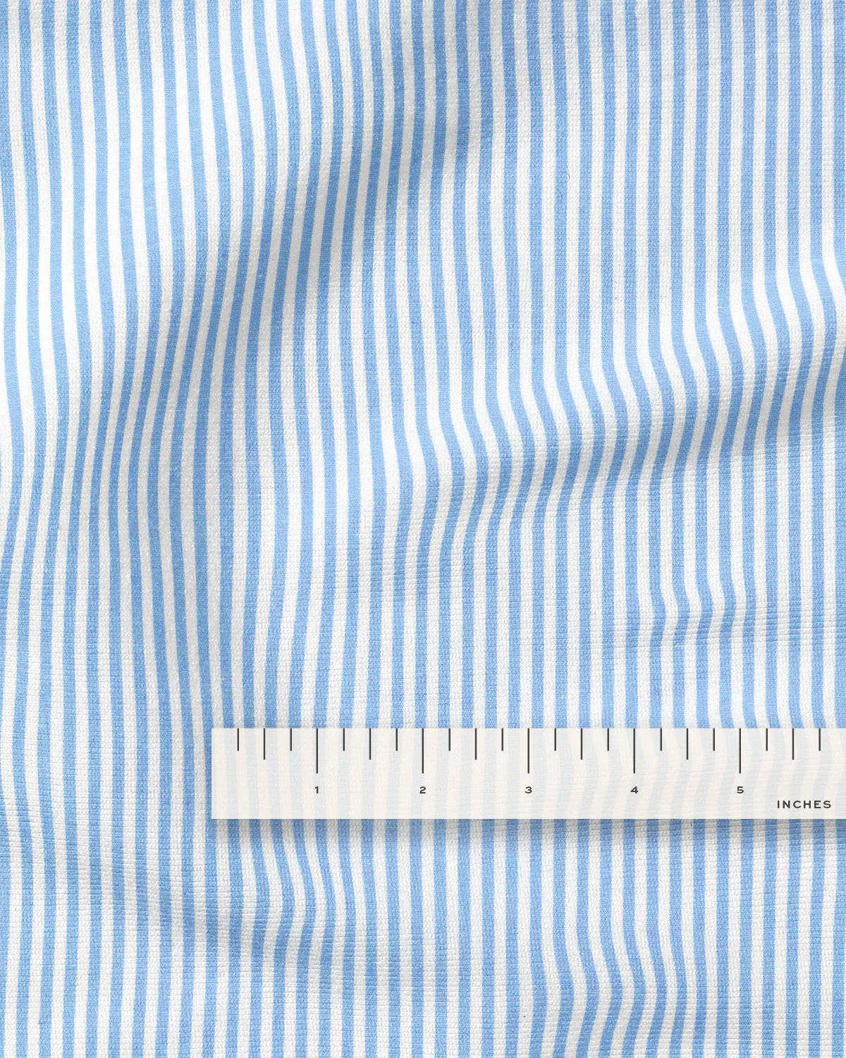 Light Blue Classic Thin Stripe Cotton Shirting - Image 3