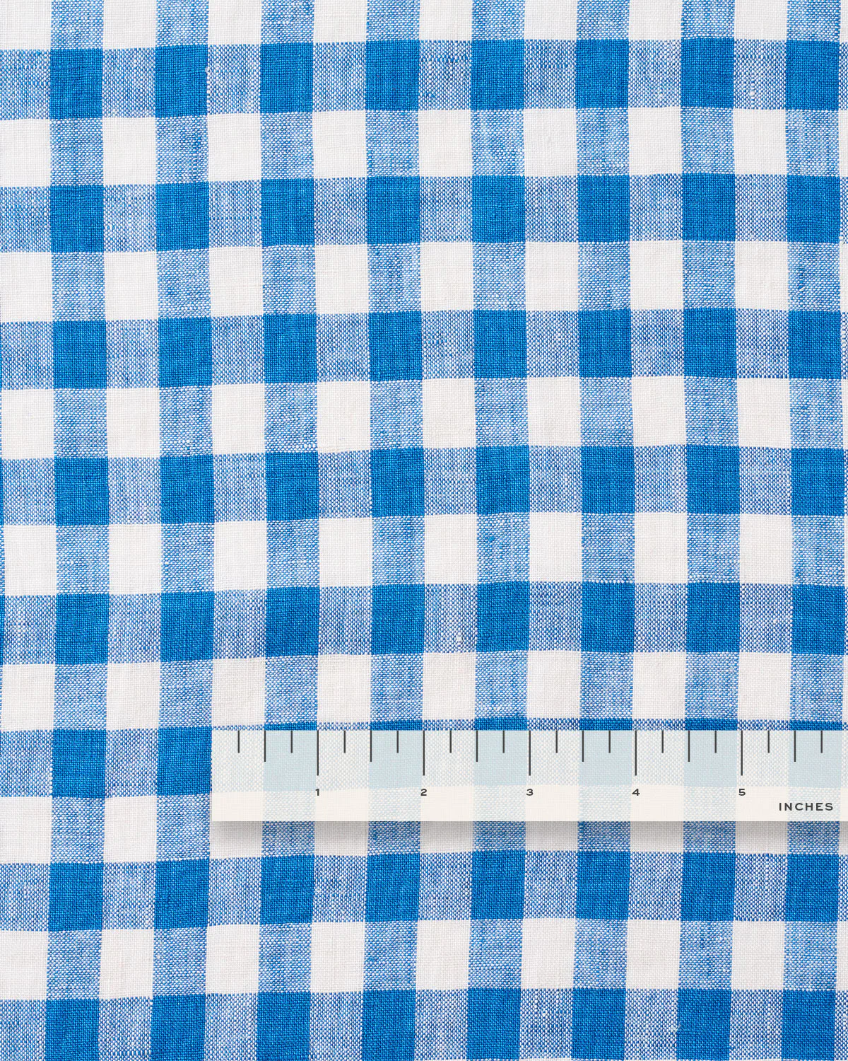 Medium Bluebell Gingham Washed Linen - Image 3