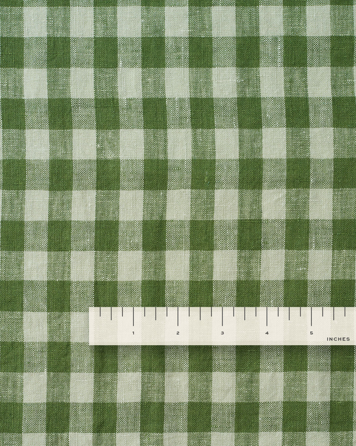 Medium Chive Gingham Washed Linen - Image 4