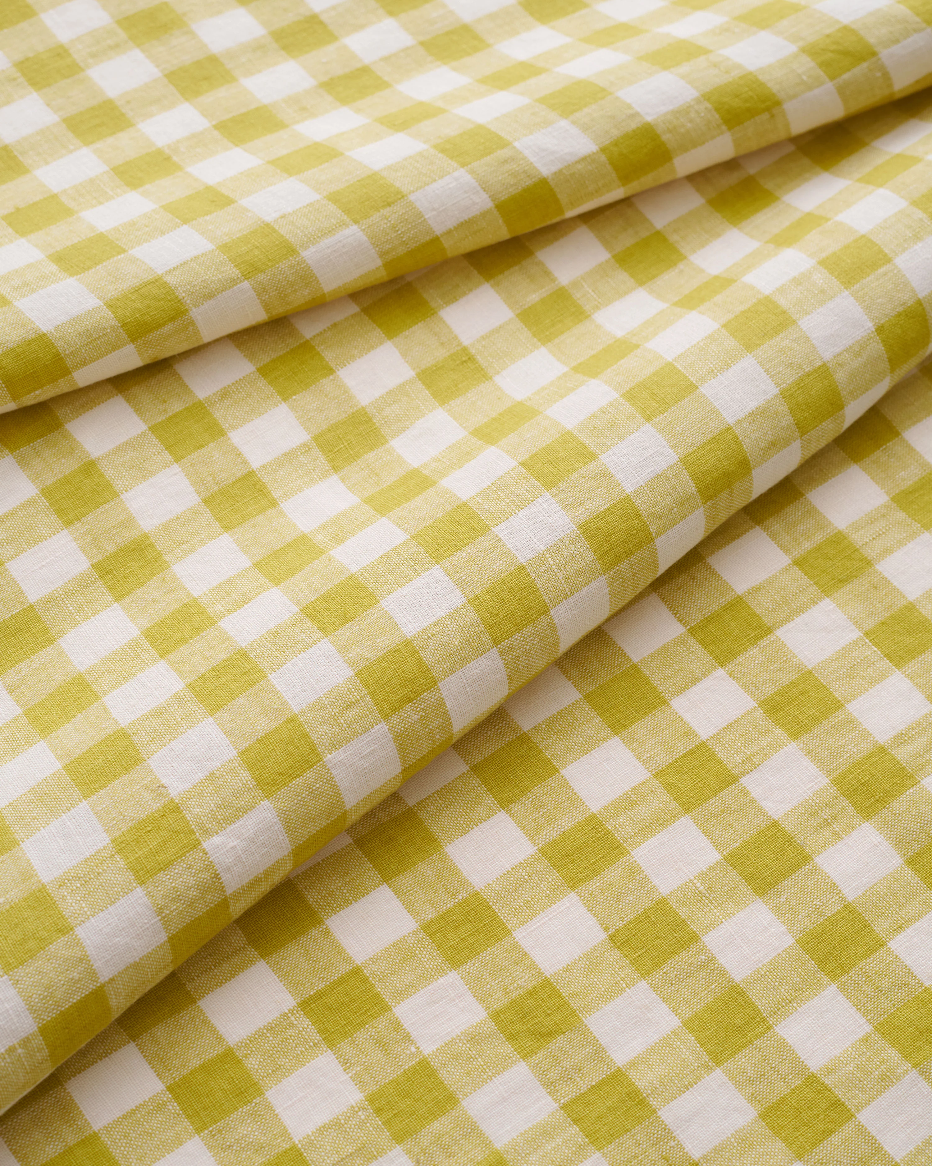 Medium Citron Gingham Washed Linen - Image 3