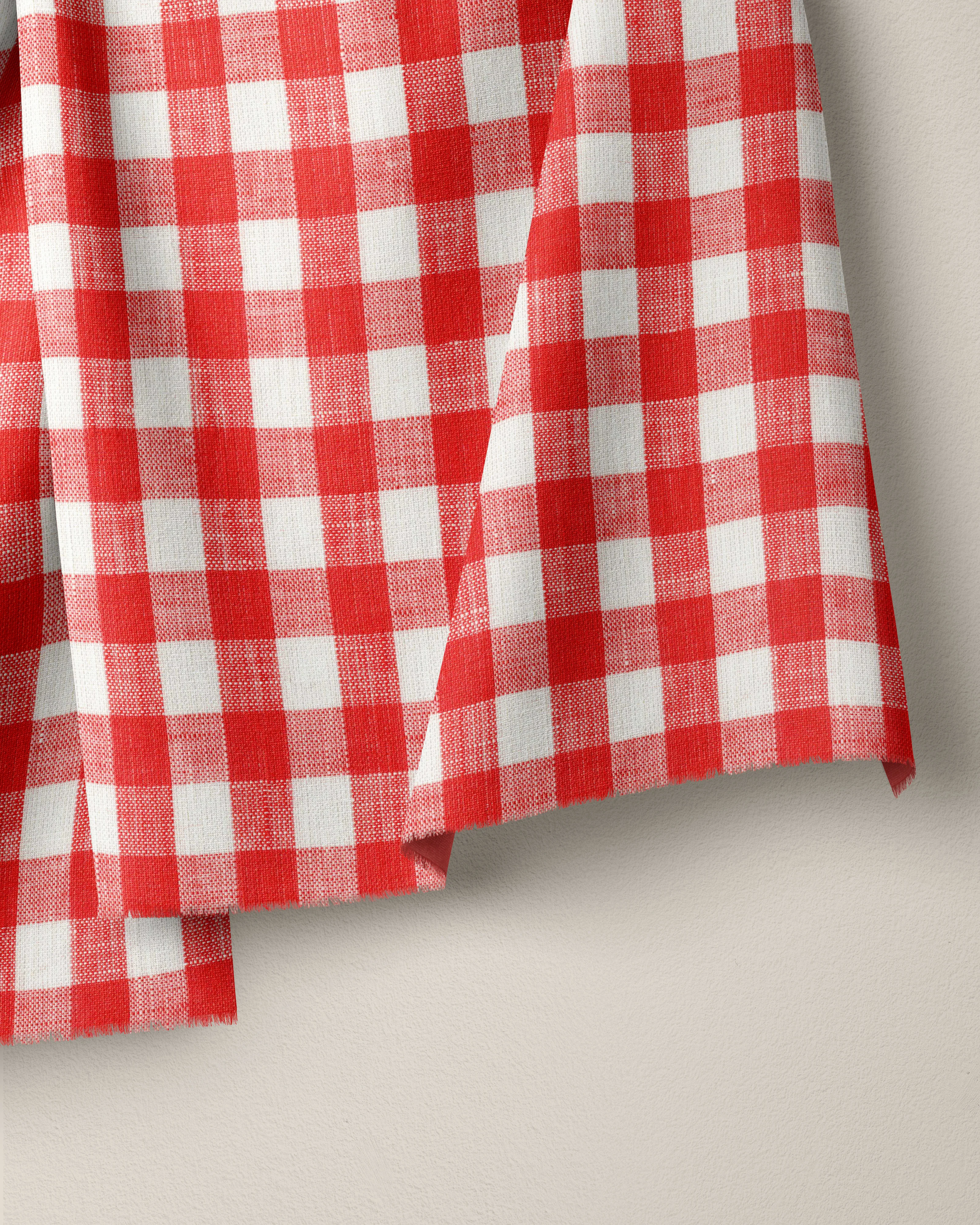 Medium Red Gingham Linen - Image 2