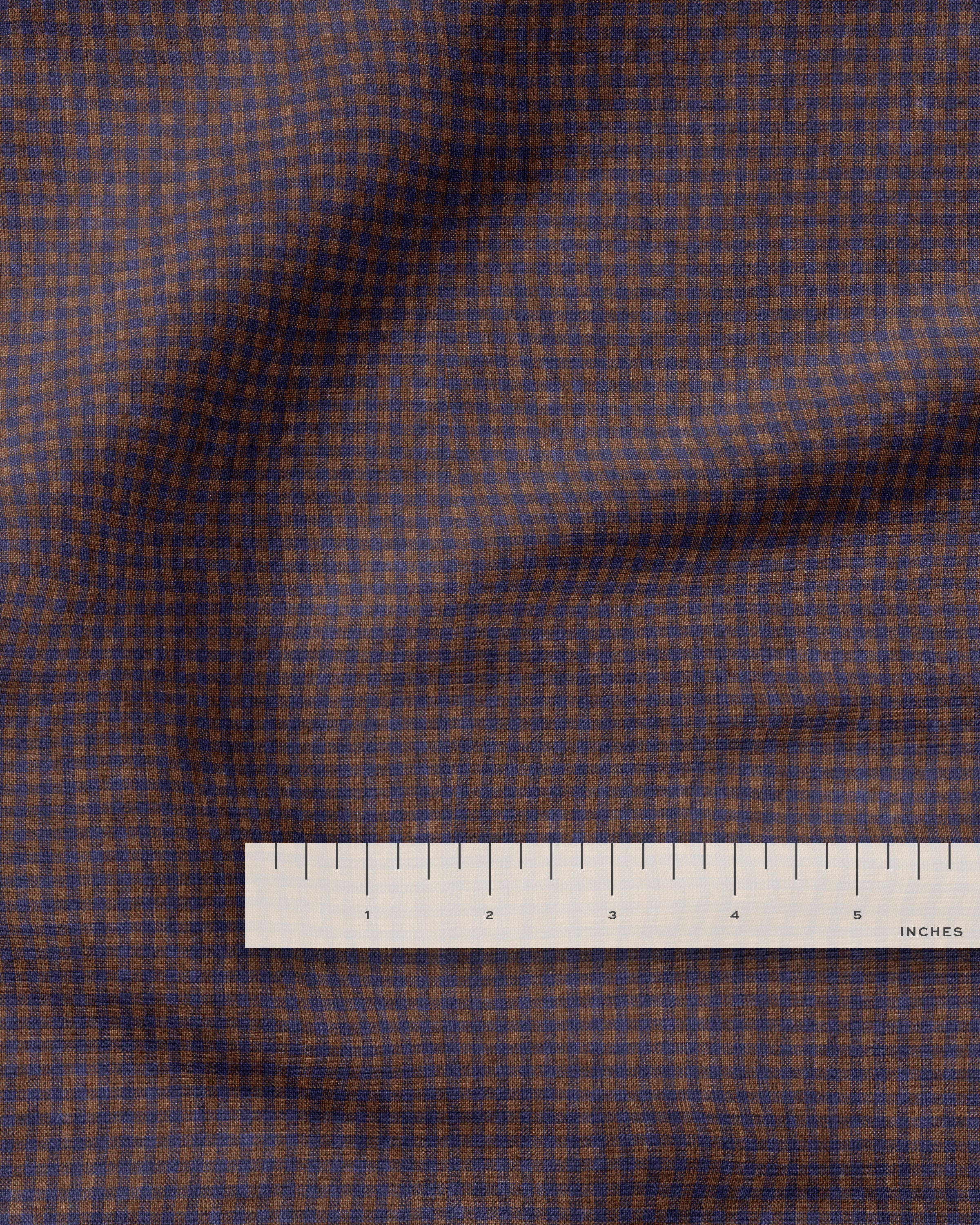 Micro Dusk Gingham Washed Linen - Image 3