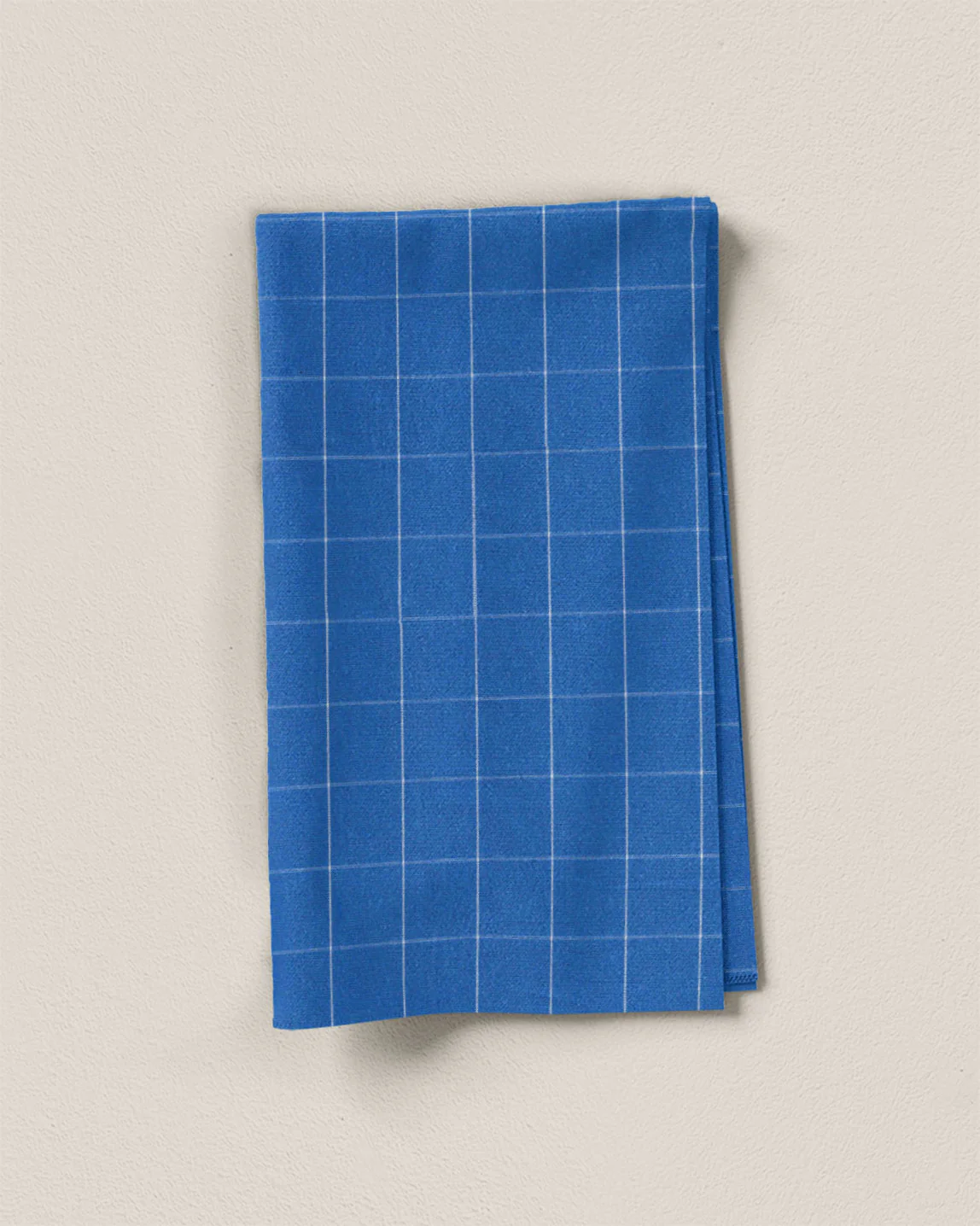 Mid Blue Large Grid Cotton Shirting - Image 2