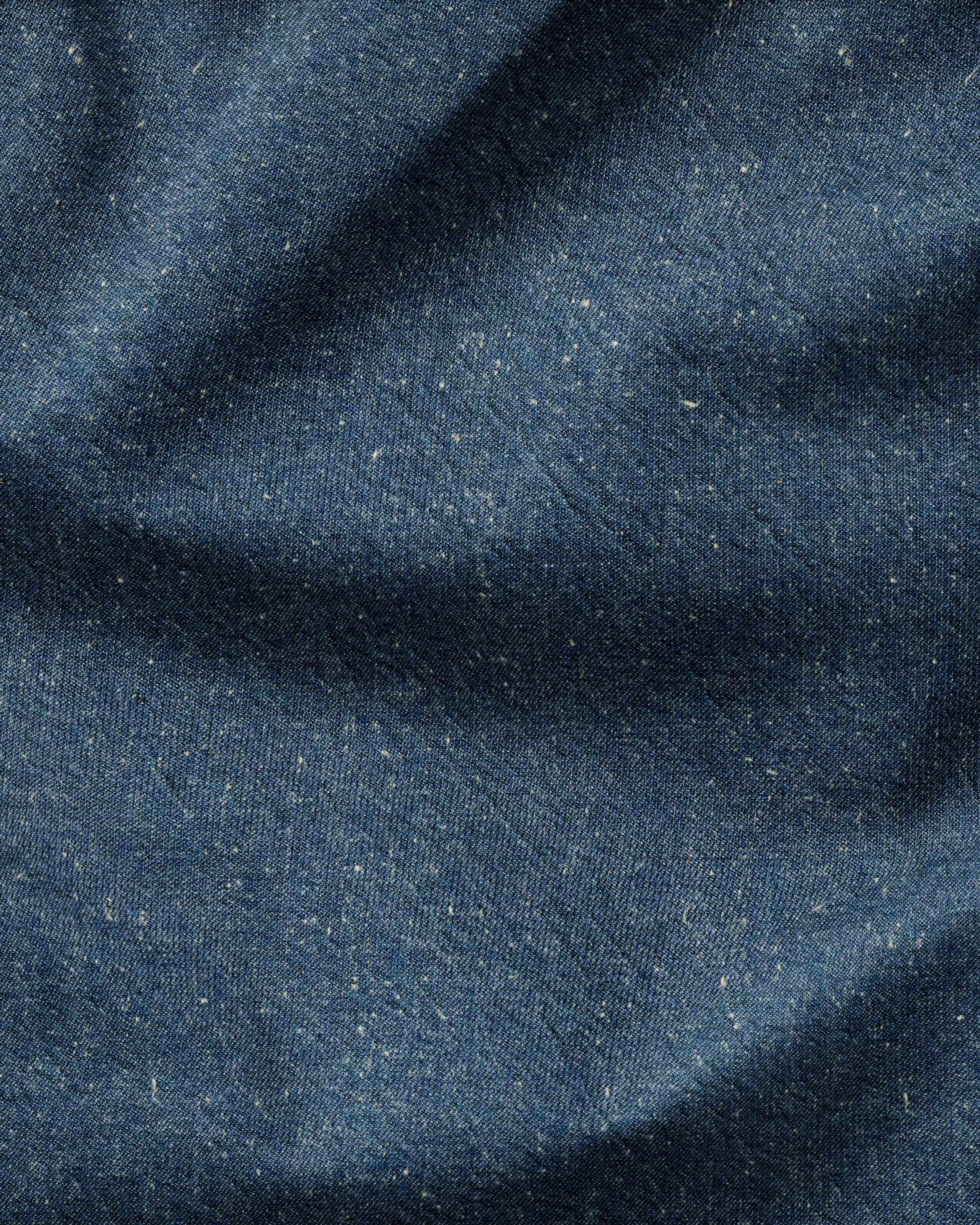 Mid Blue Cotton Neps Fleck Denim - Image 3