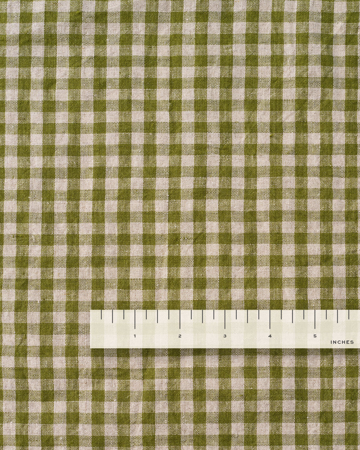 Moss Small Gingham Stonewashed Linen - Image 3